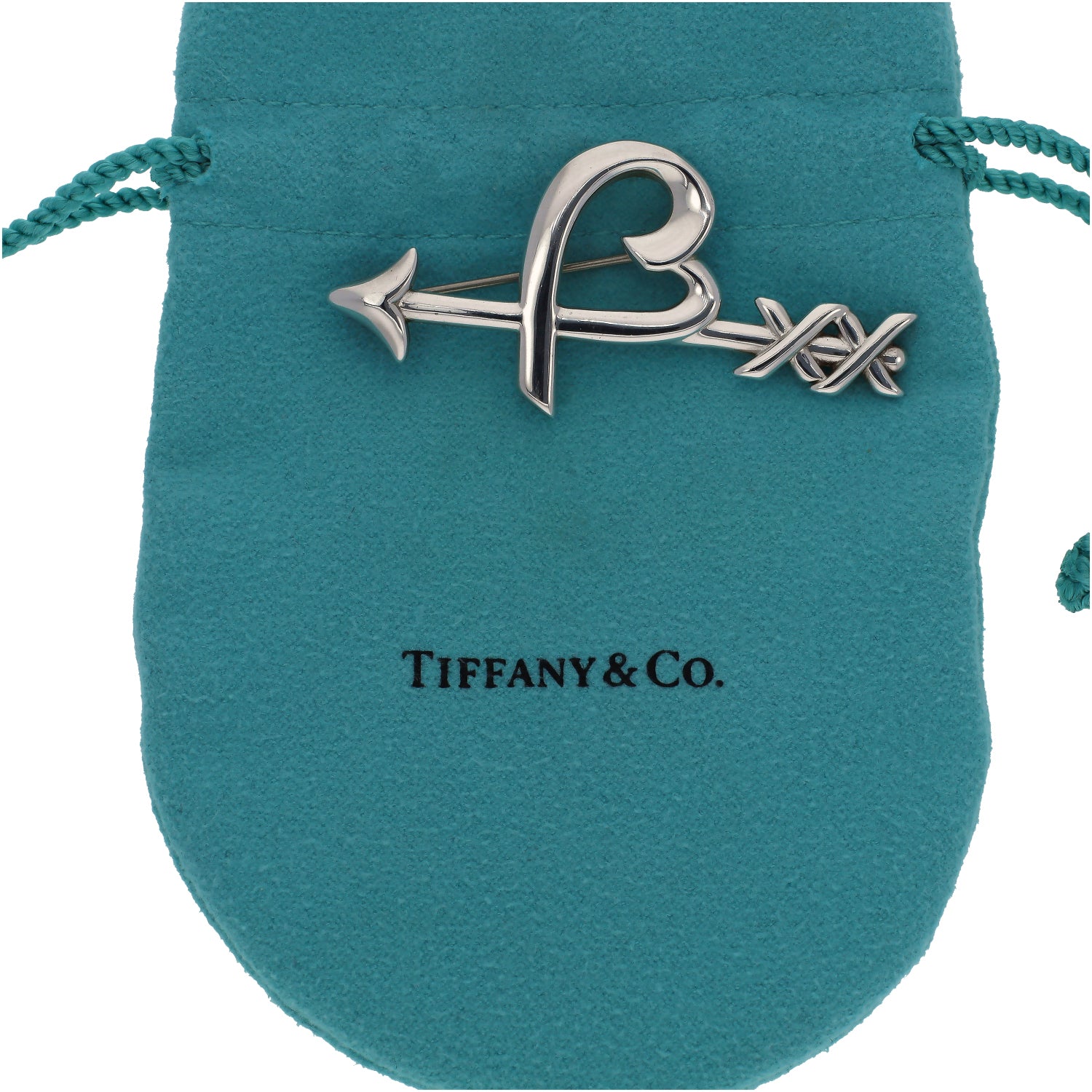Tiffany & Co. Sterling Silver Heart Kiss XX Pin/Brooch