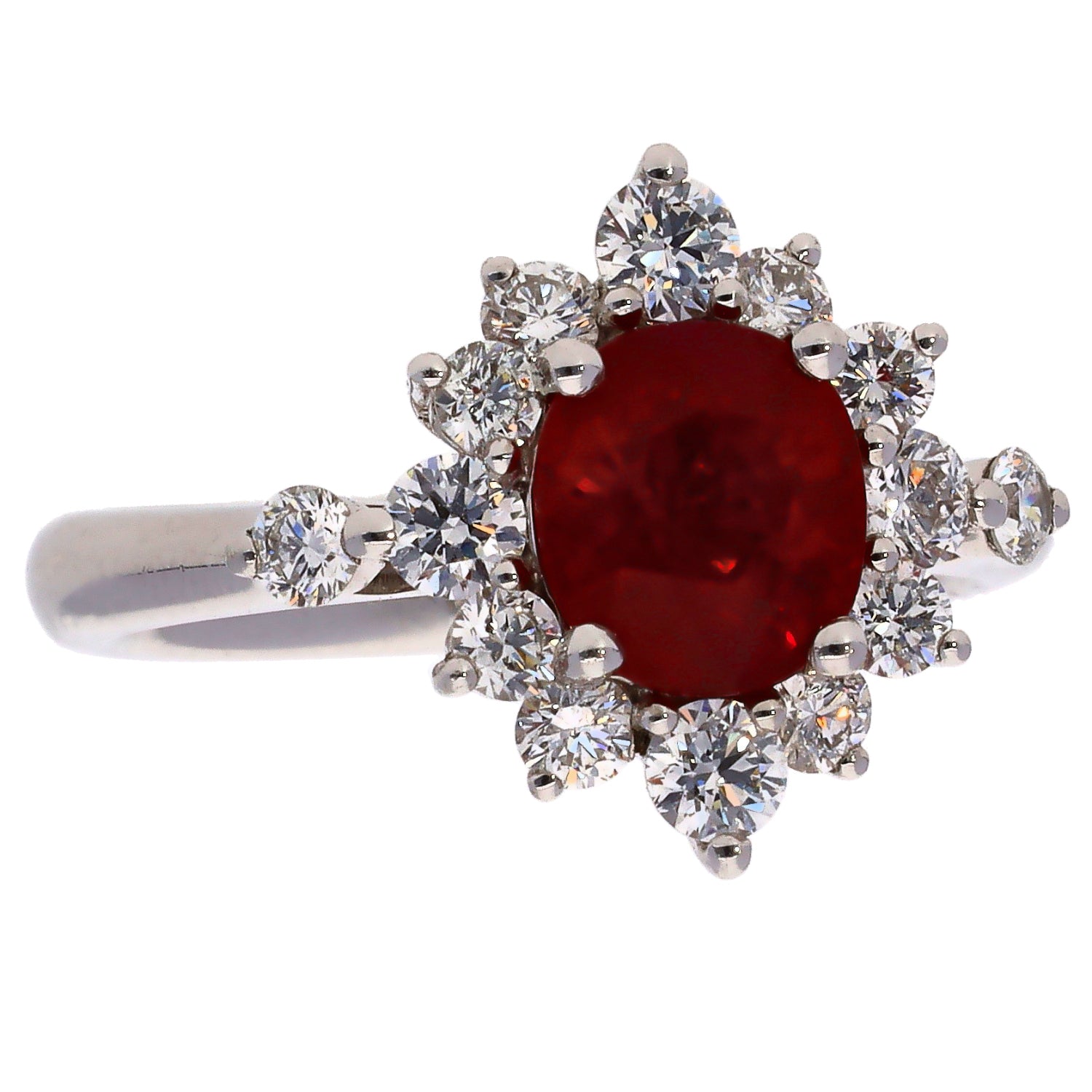 Platinum 2.17ct Certified Burma Ruby & Diamond Ring