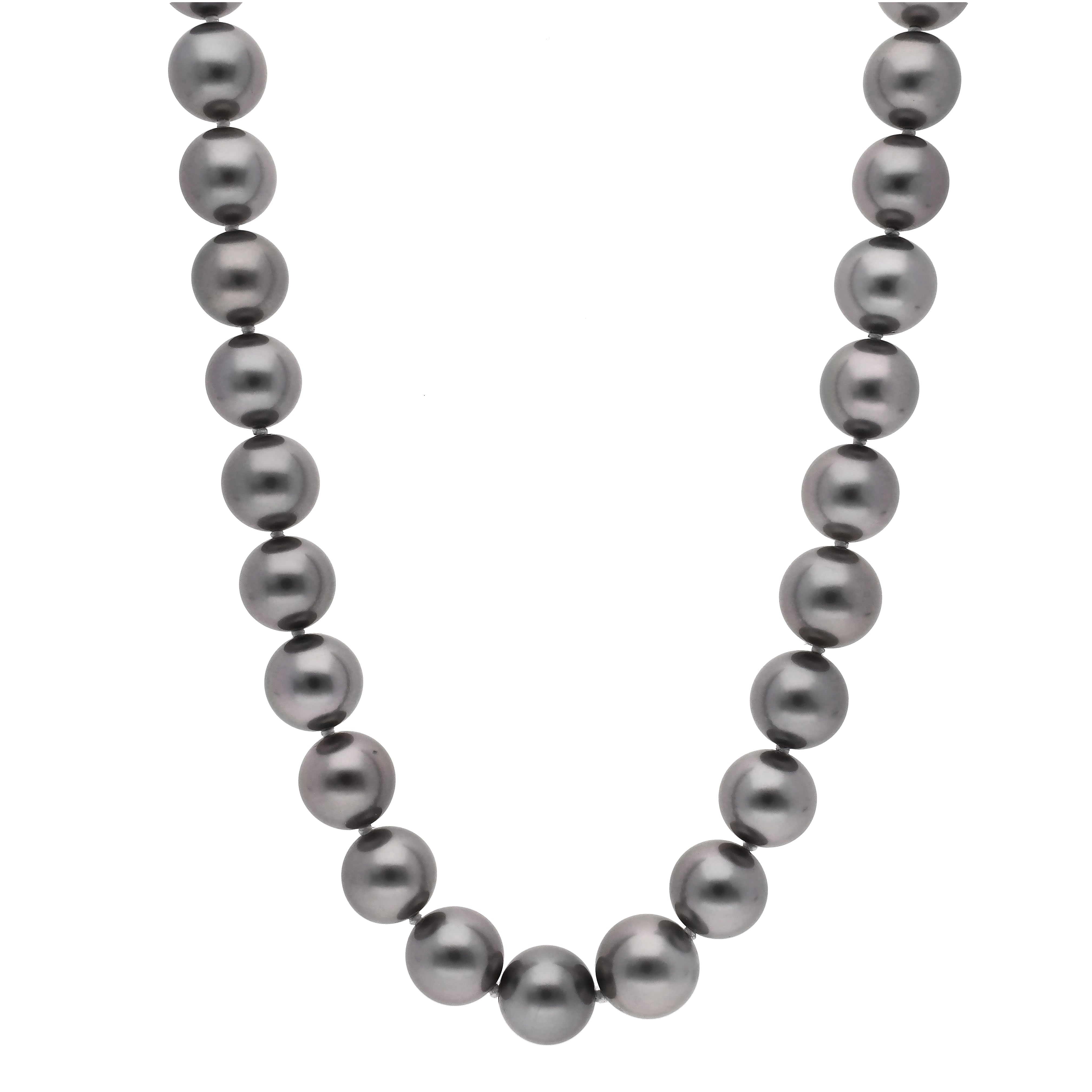 South Sea Tahitian Black Cultured Pearl Necklace with 18K Yellow Gold Clasp
