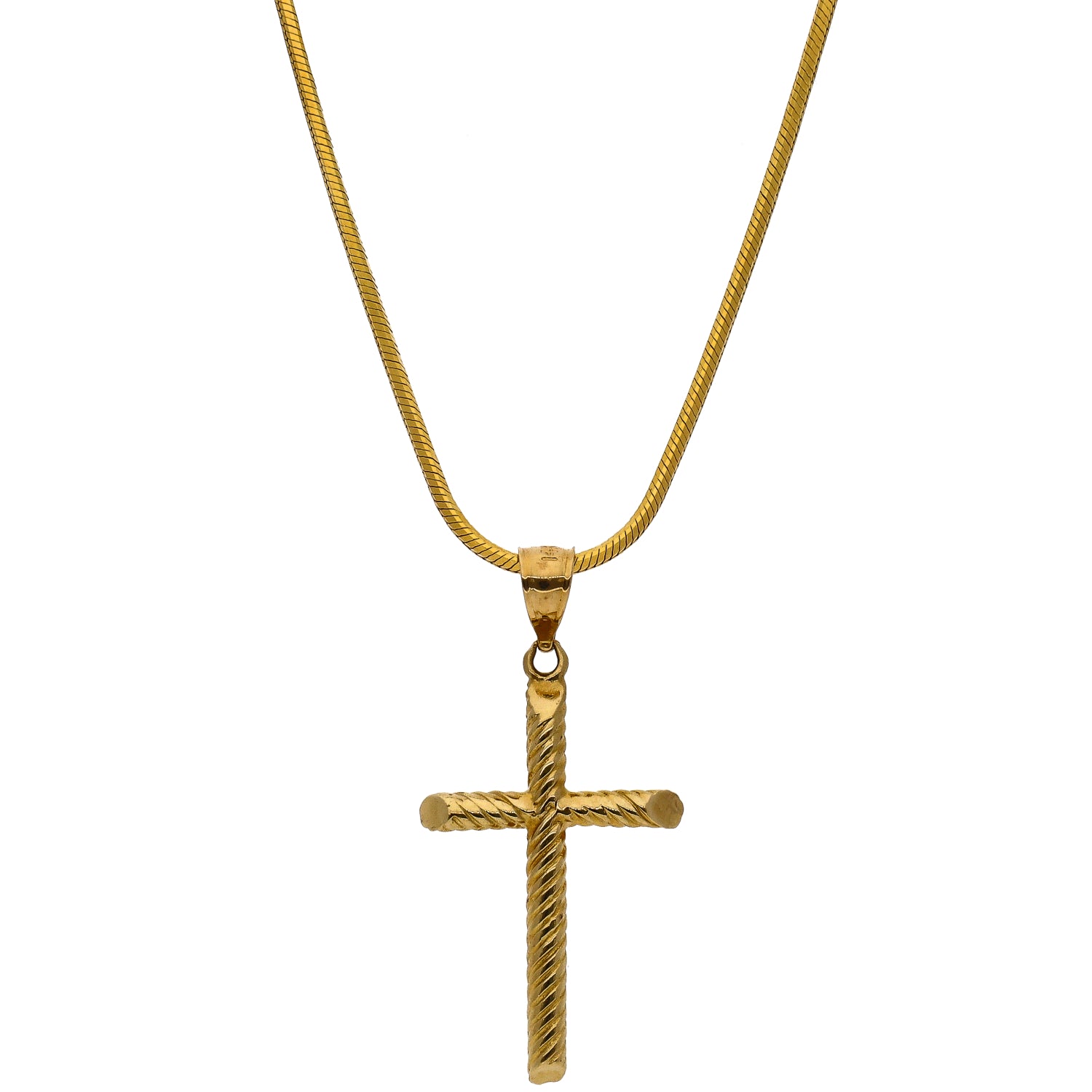 14K Yellow Gold Cross Pendant with 14k Yellow Gold Chain