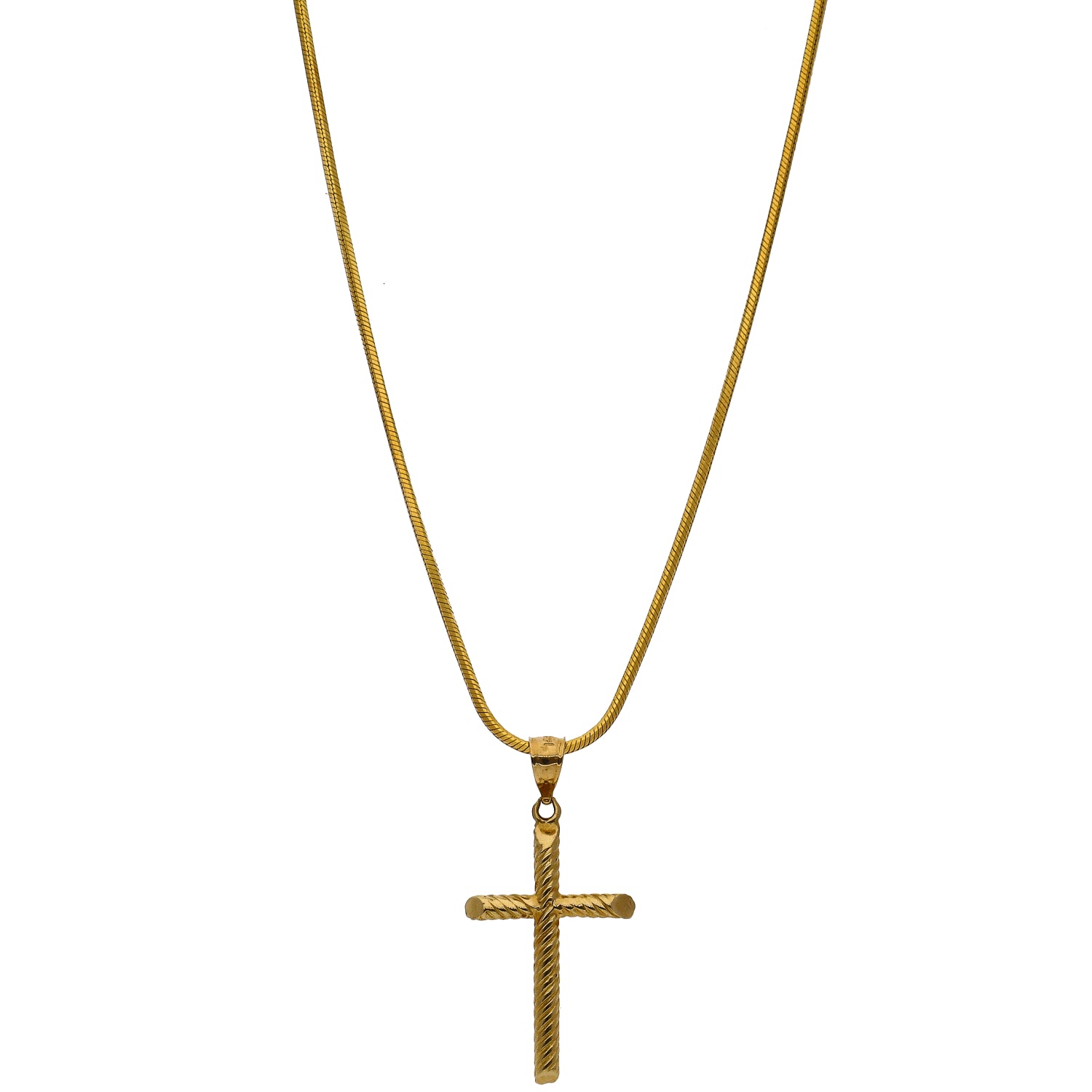 14K Yellow Gold Cross Pendant with 14k Yellow Gold Chain