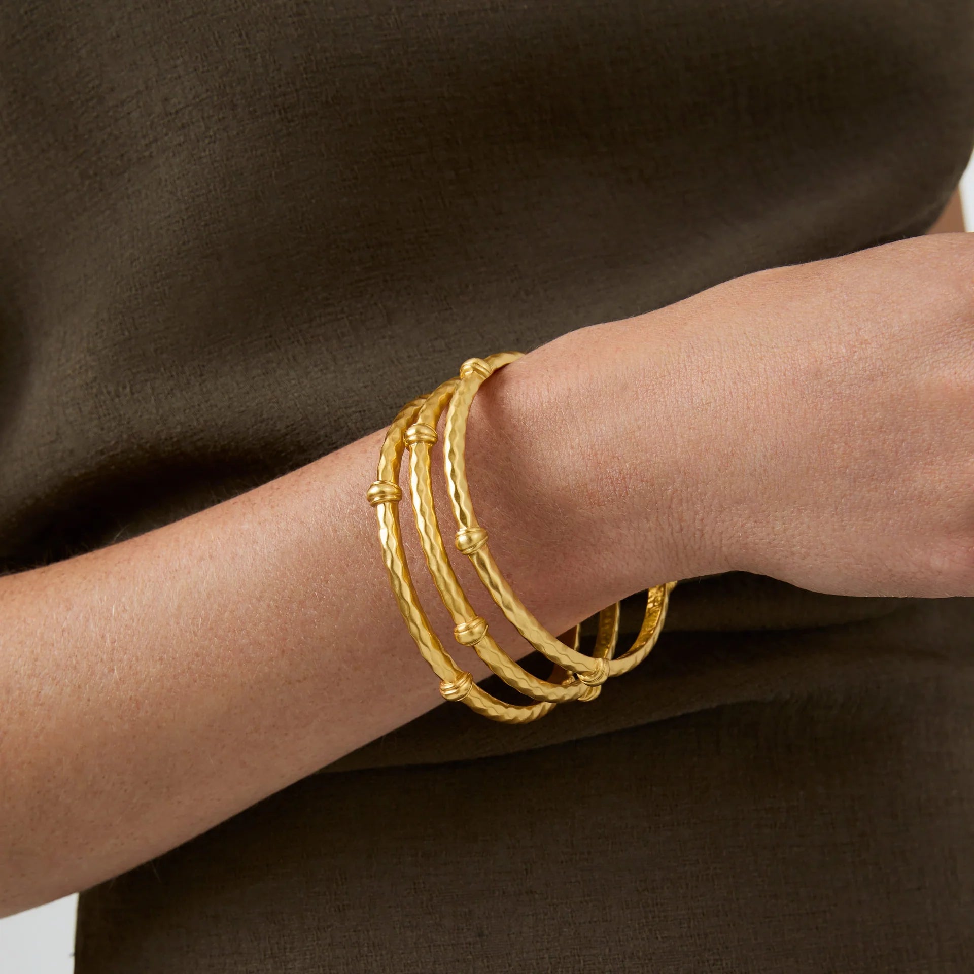Julie Vos 24K Gold Plated Savannah Bangle Bracelet, Small