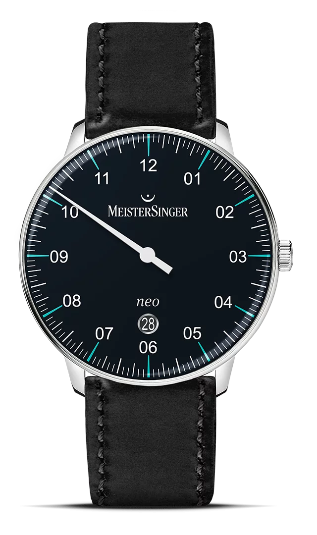 MeisterSinger Neo Plus Black/Azure Blue 40mm Ref. NE402T