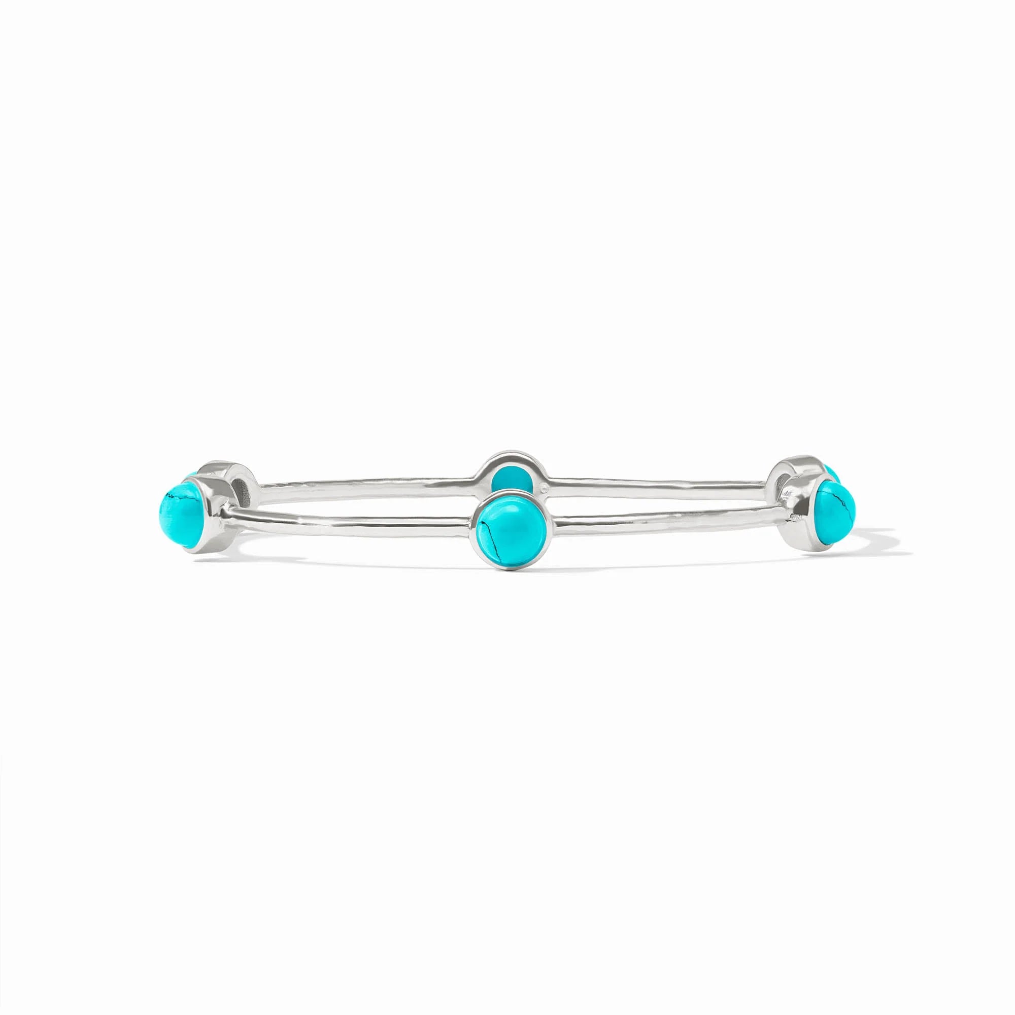 Julie Vos Silver Milano Luxe Turquoise Blue Bangle Bracelet Small