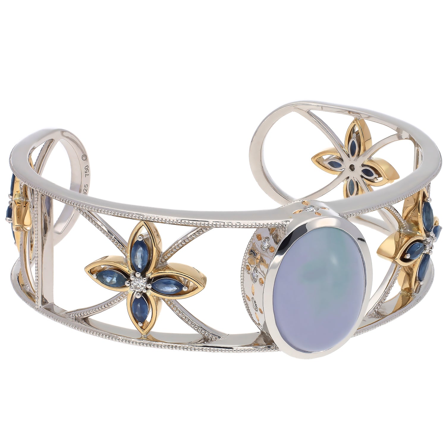 18K Yellow Gold and Sterling Silver Bracelet Custom Designed by Holly Showley-Reyome