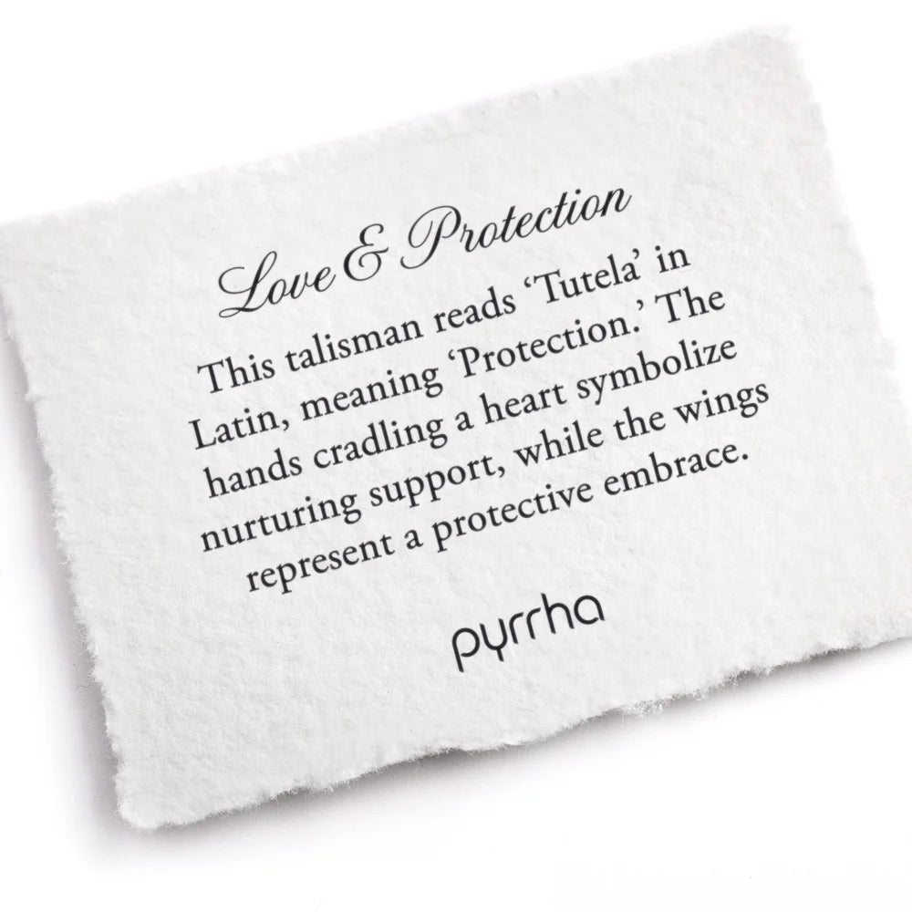 Pyrrha Sterling Silver "Love & Protection" Talisman 18" Curb Chain Necklace