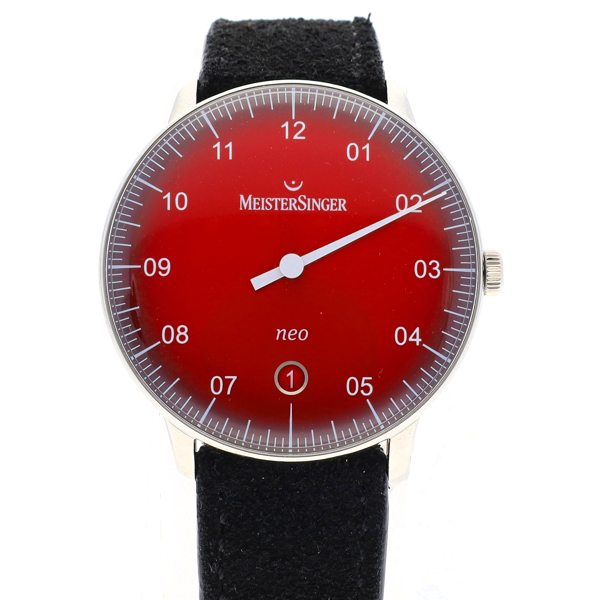 MeisterSinger Neo Sunburst Red Degradé NE911D 36mm Stainless Steel Watch