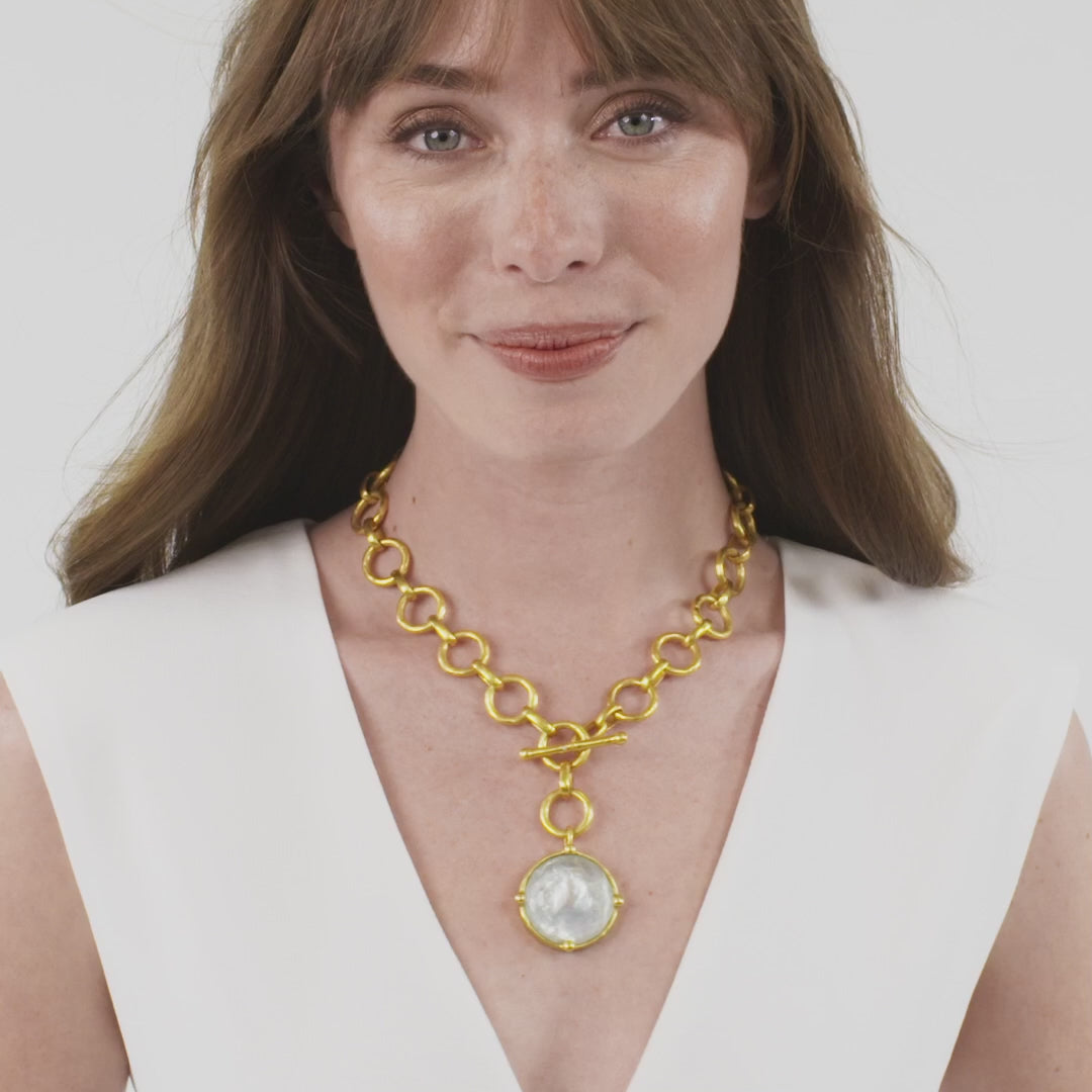 Julie Vos Honeybee Statement Necklace, Iridescent Clear Crystal