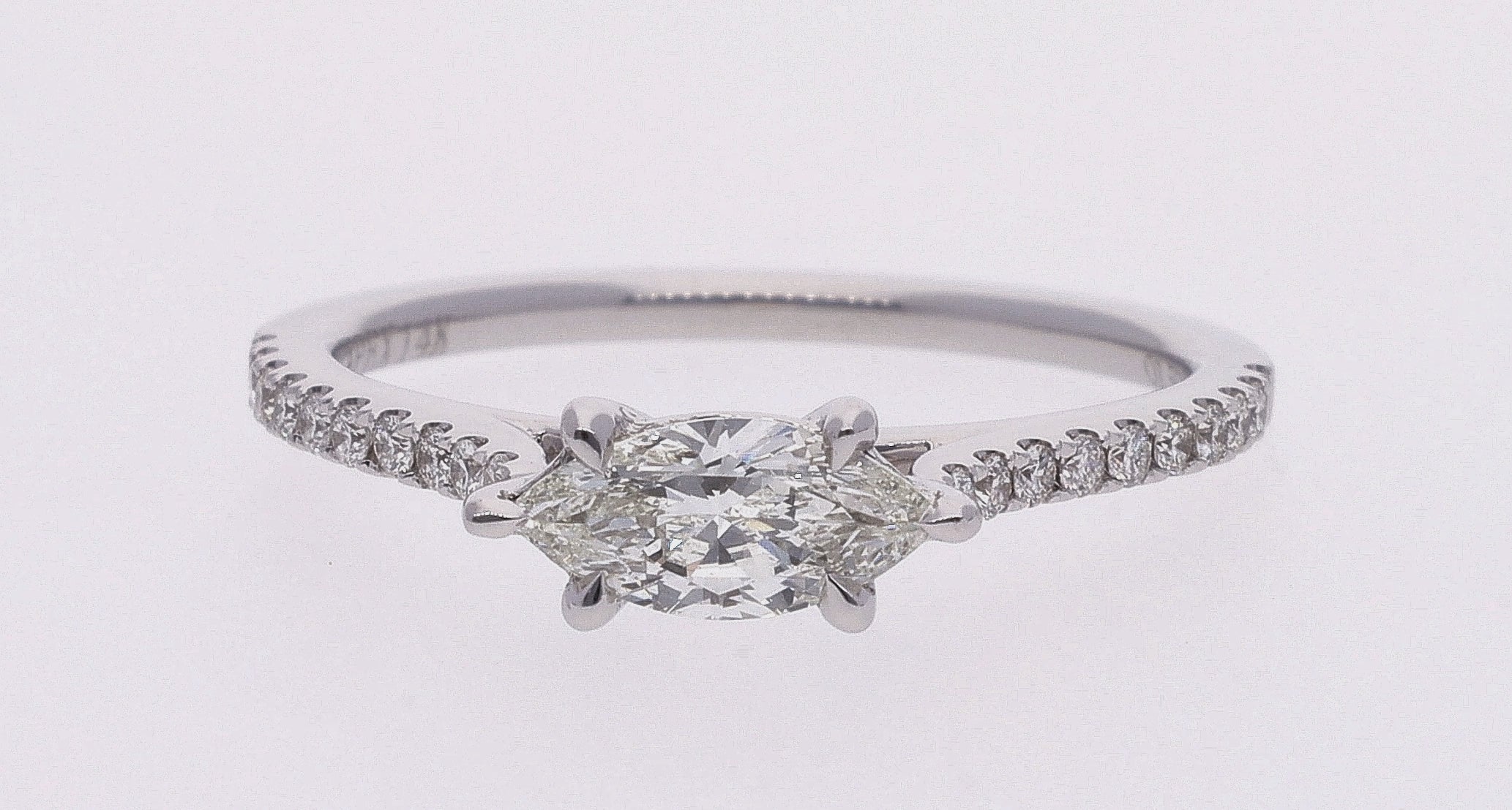 14K White Gold Marquise Diamond Engagement Ring