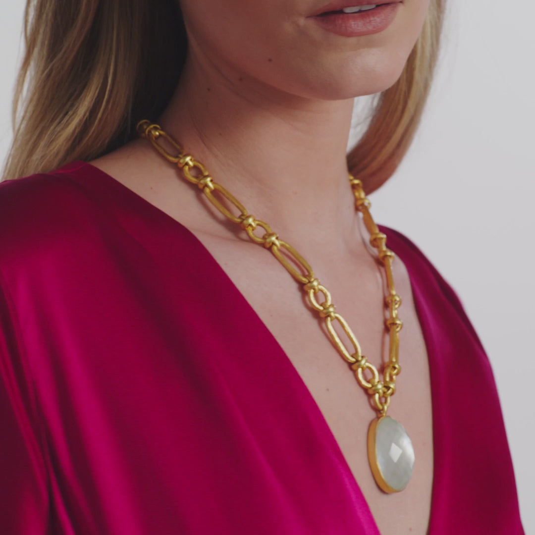 Julie Vos Ivy Statement Necklace, Iridescent Clear Crystal