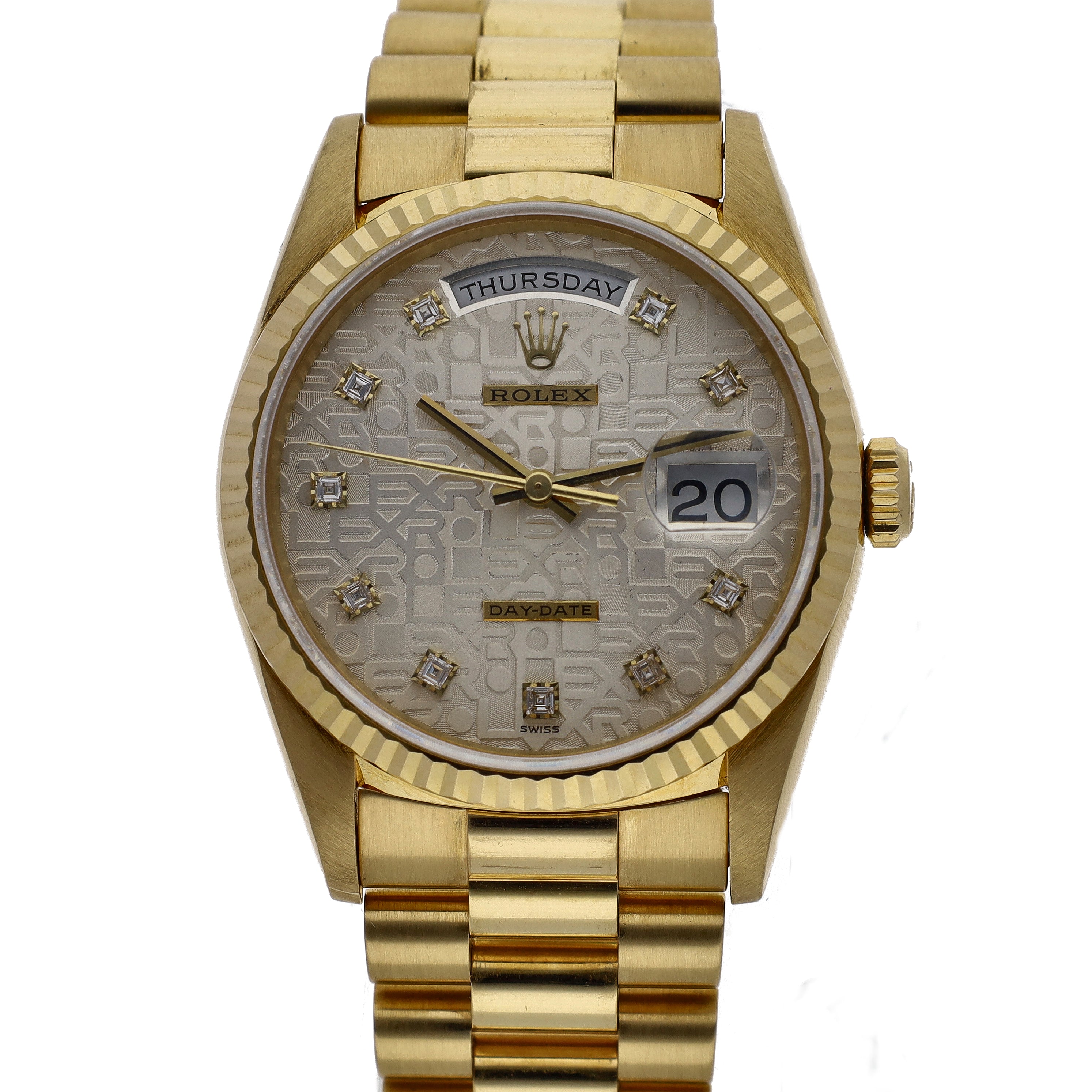 Rolex Day-Date President 118238 Factory Anniversary Diamond Dial 36mm 18K Gold Watch