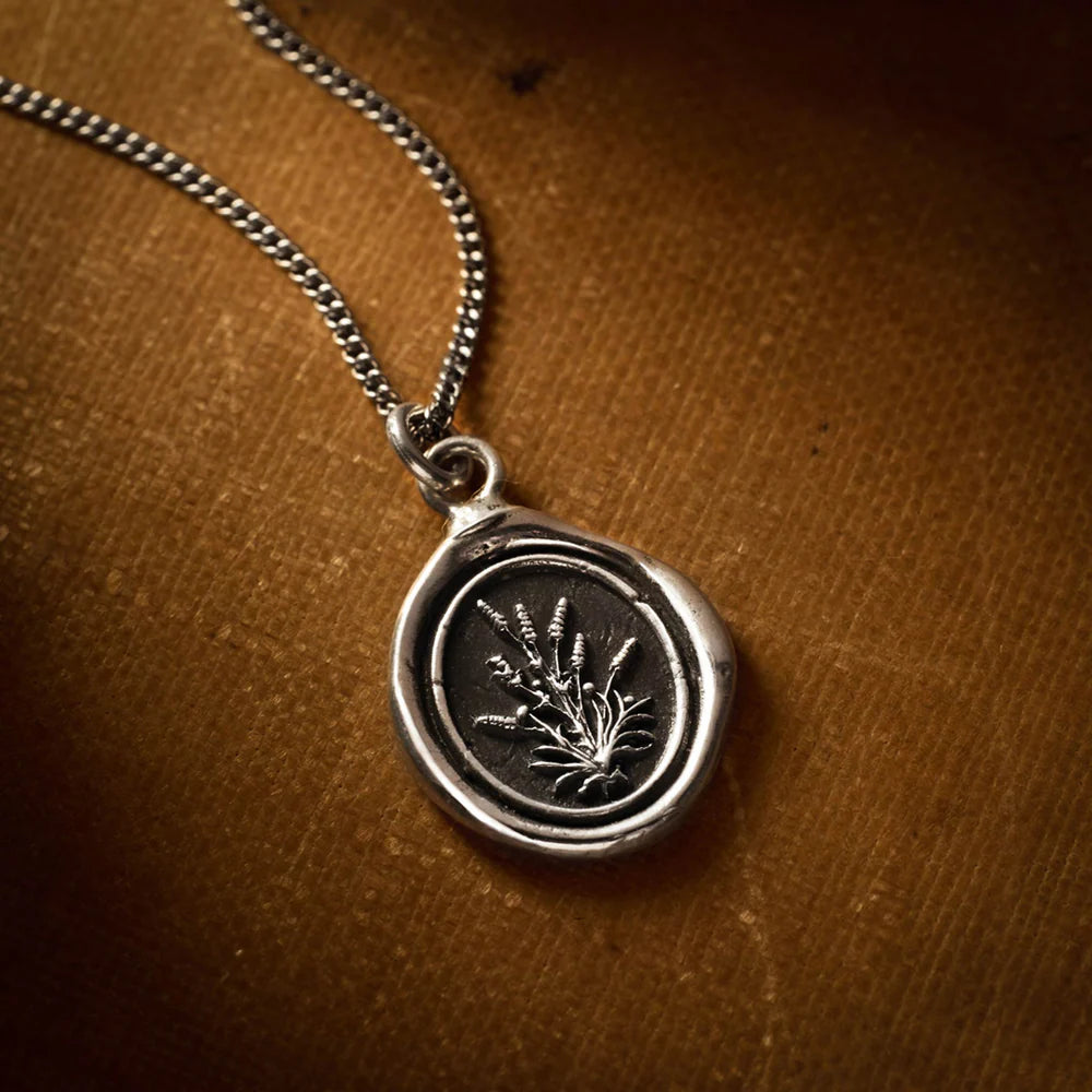 Pyrrha Sterling Silver "Tranquility" Talisman 18" Fine Curb Chain Necklace