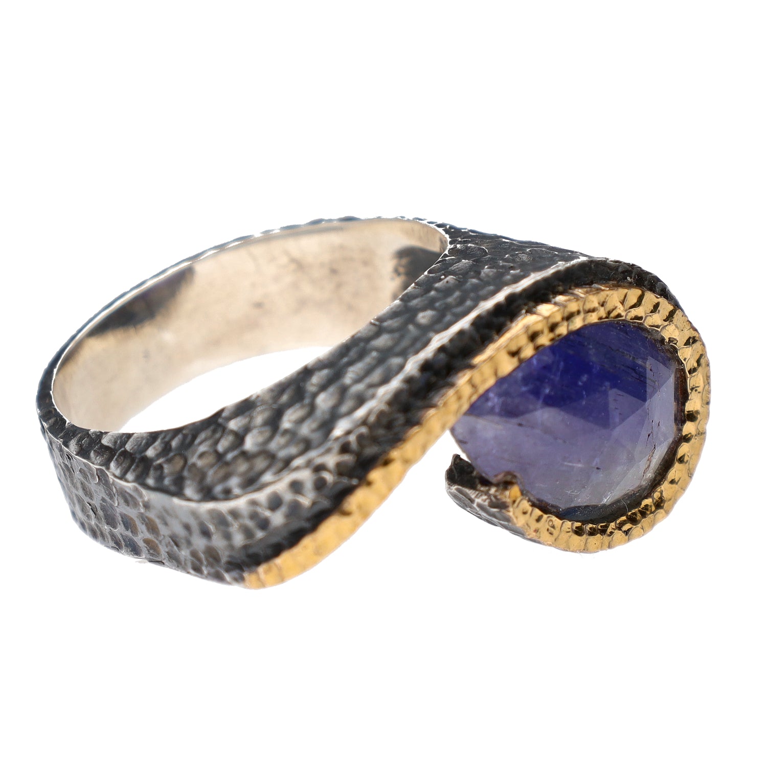 Bora Jewelry of Brooklyn Sterling Silver & Bronze Pear Shaped Spinel Ring