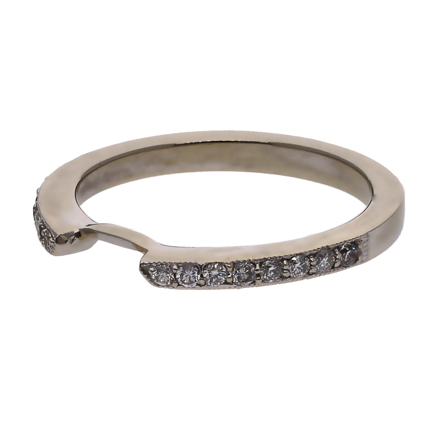 14K White Gold Emerald Cut Diamond Engagement Ring and Wedding Band Set