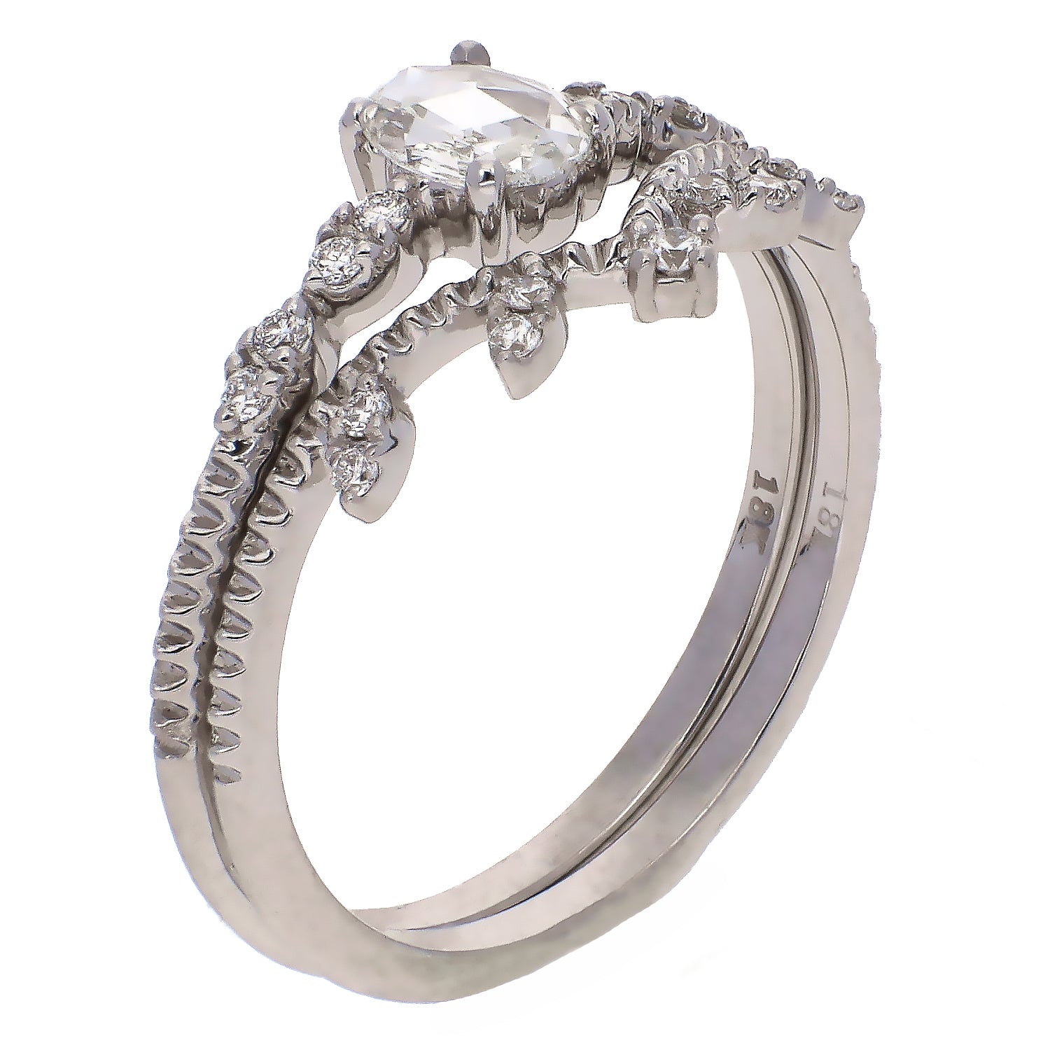 18K White Gold and Diamond Bridal Set