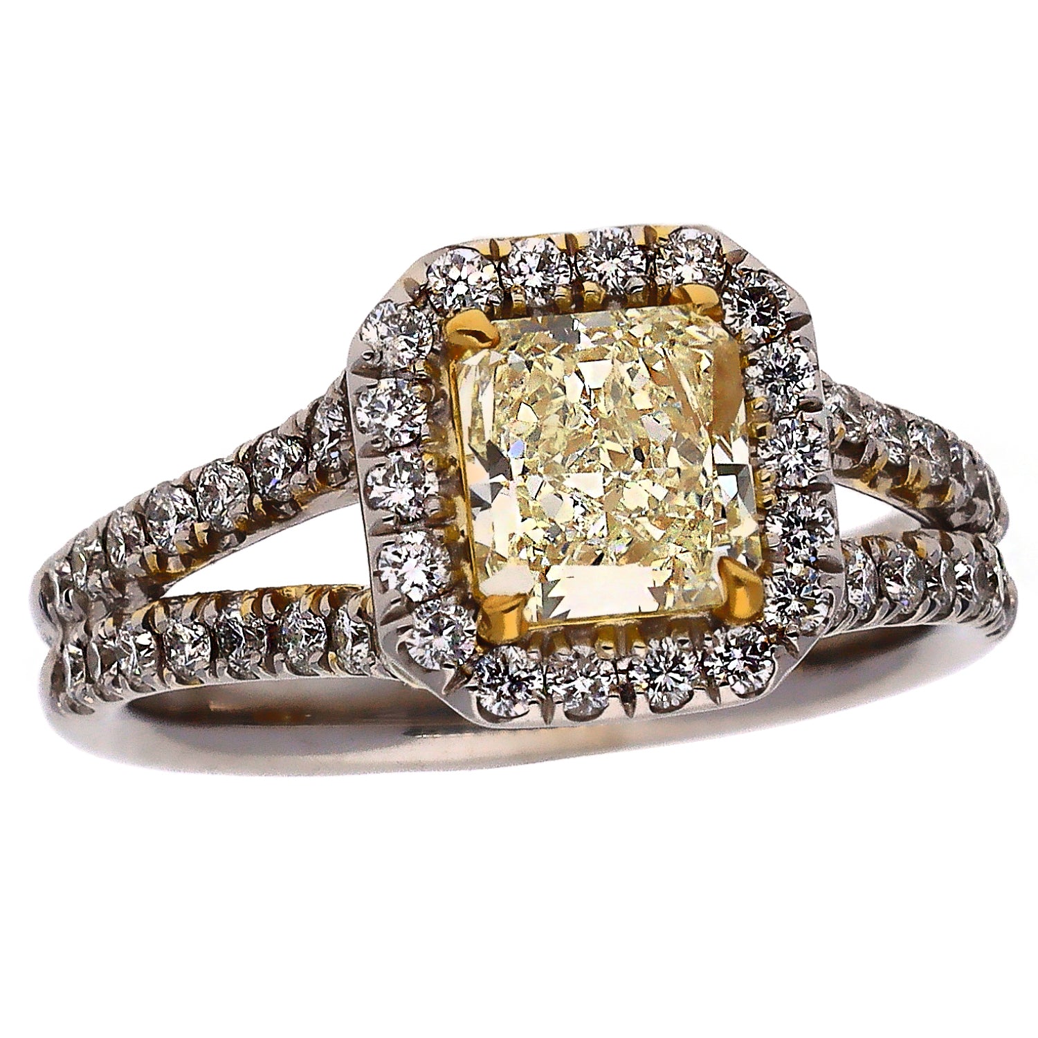 14K White and Yellow Gold Yellow Diamond Fashion/Engagement Ring