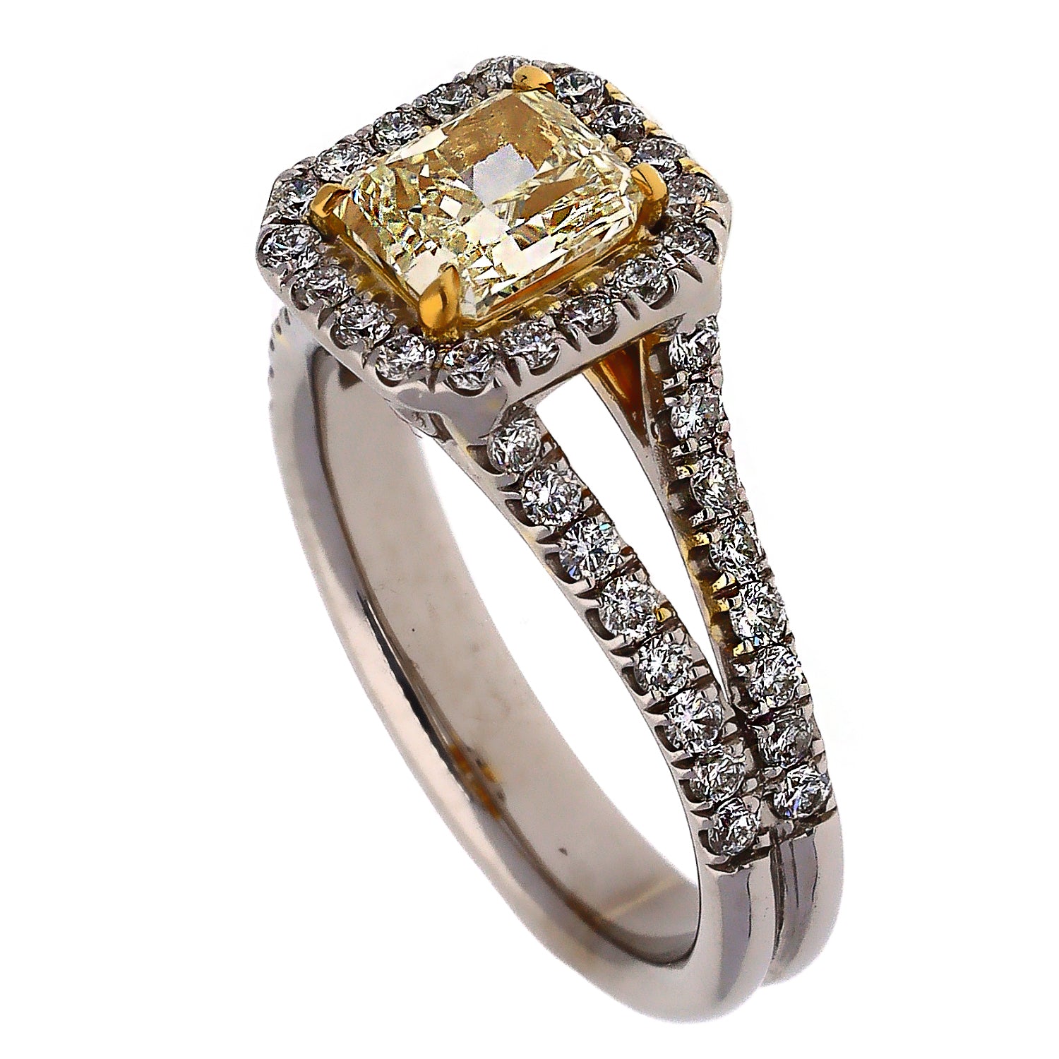 14K White and Yellow Gold Yellow Diamond Fashion/Engagement Ring