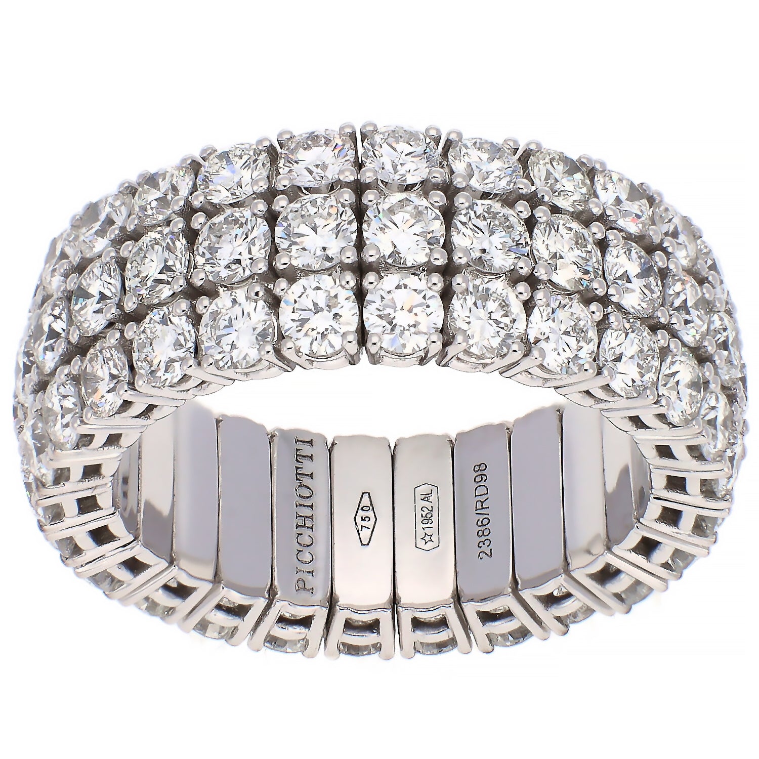 Picchiotti Xpandable 18K White Gold Round Diamonds Band Ring
