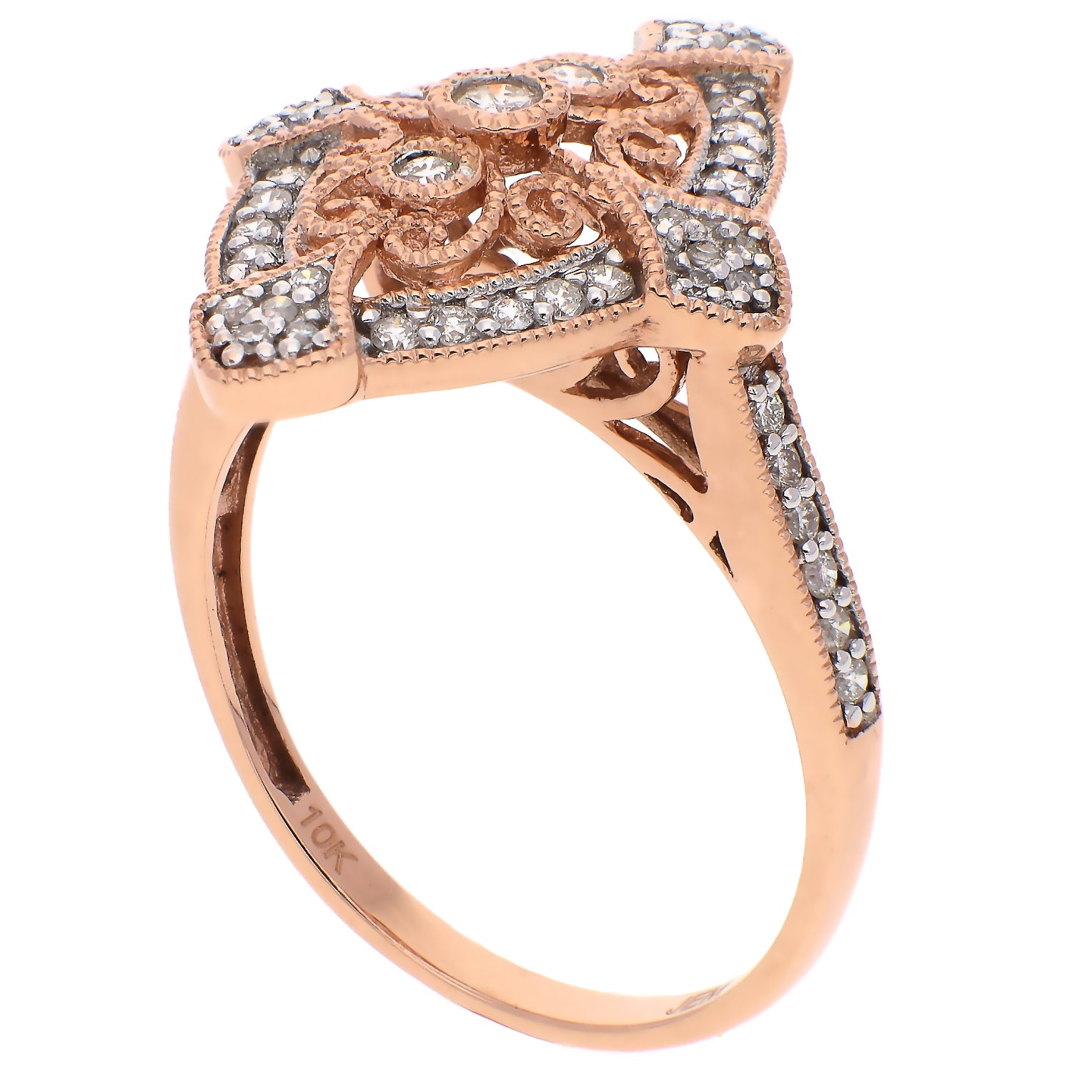 10K Rose Gold Diamond Ring