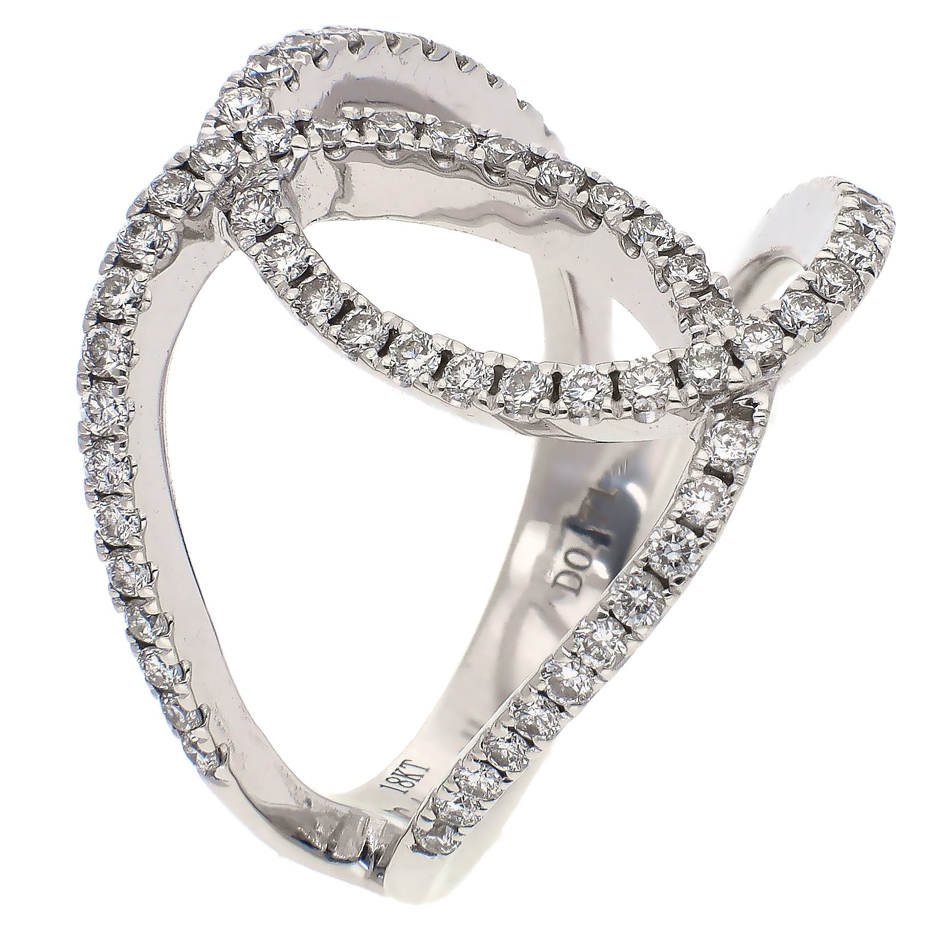 18K White Gold Charles Krypell Diamond C Fashion Ring