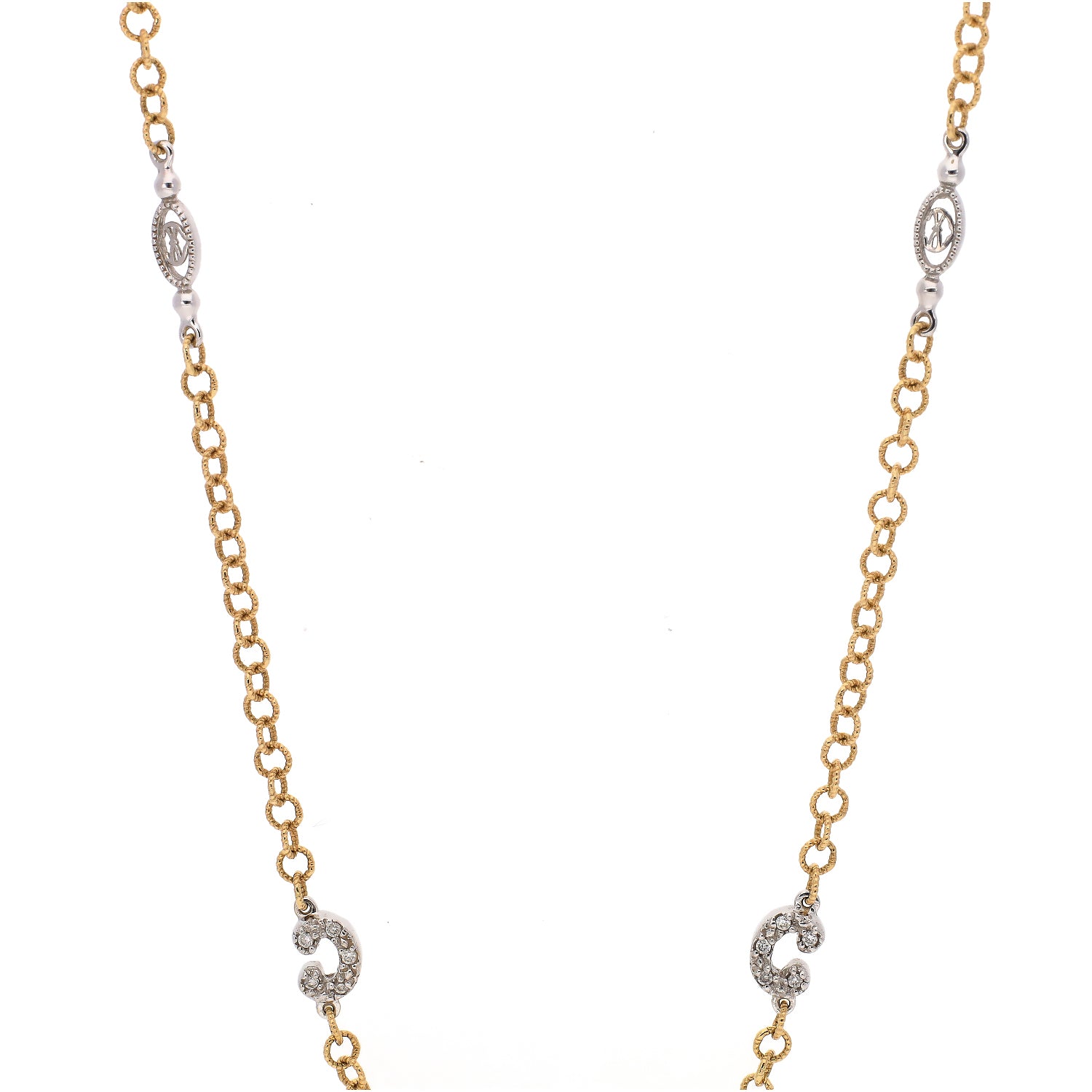 Charriol 18K Two Tone Interlocking Hearts with Diamond Accent 16 Inch Necklace