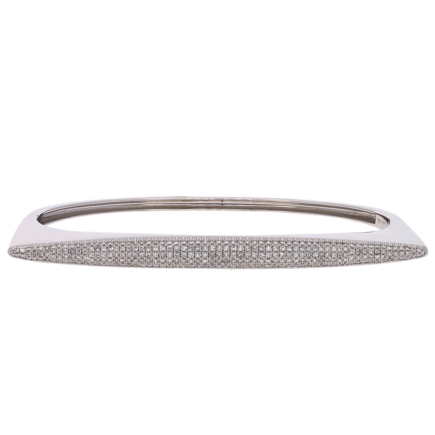 14K White Gold Diamond Bangle Bracelet
