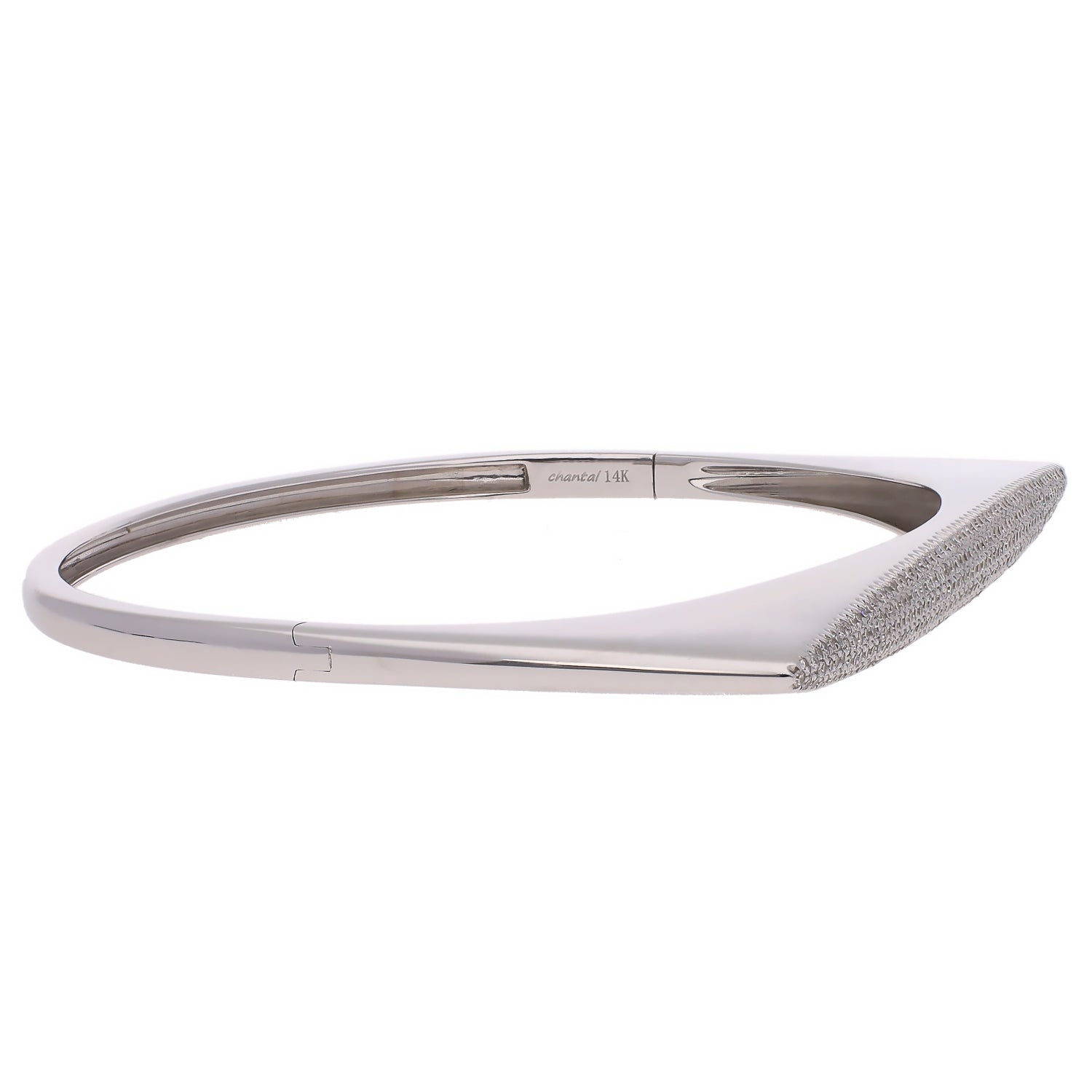 14K White Gold Diamond Bangle Bracelet