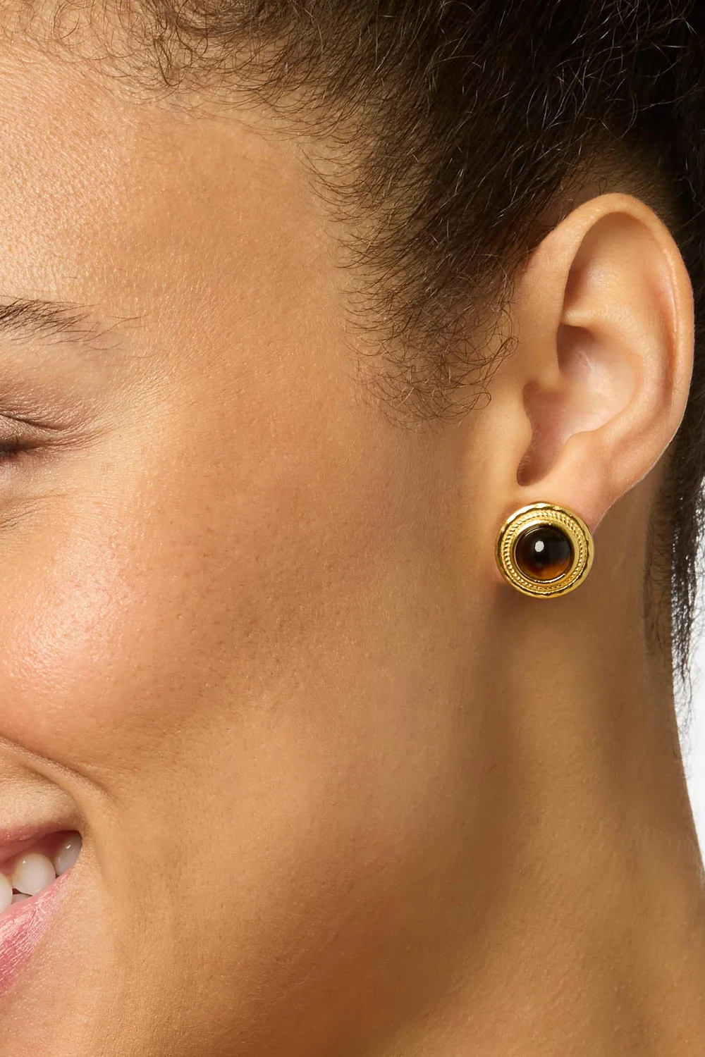 Julie Vos Madison Tortoiseshell 24k Gold Plated Stud Earrings