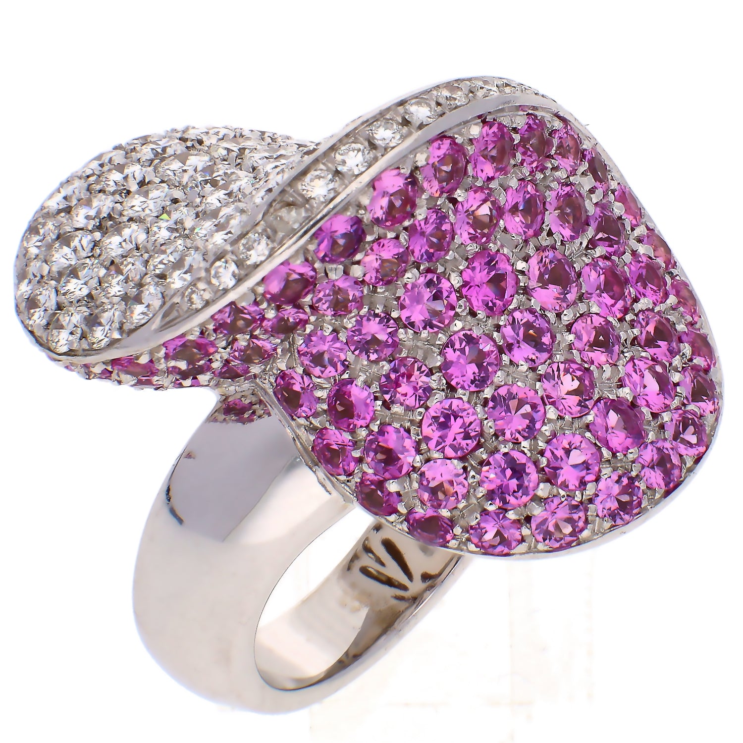 Leo Pizzo Design 18K White Gold Diamond and Sapphire Ring