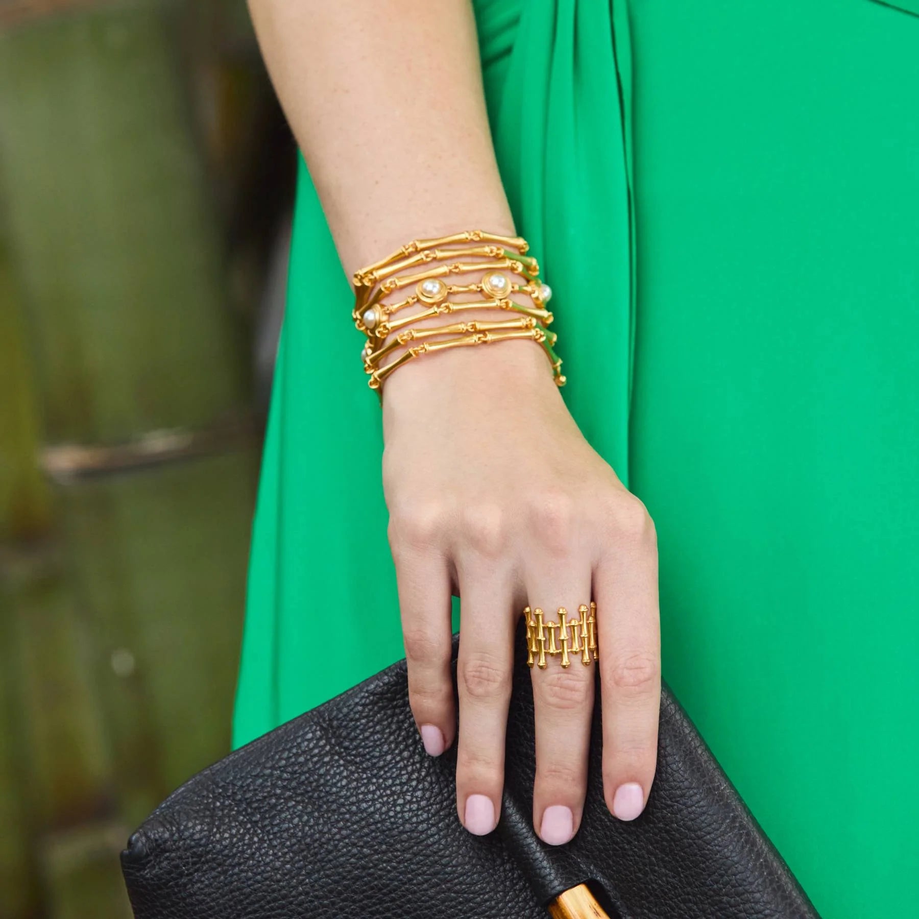 Julie Vos 24K Gold Plated Bamboo Bracelet