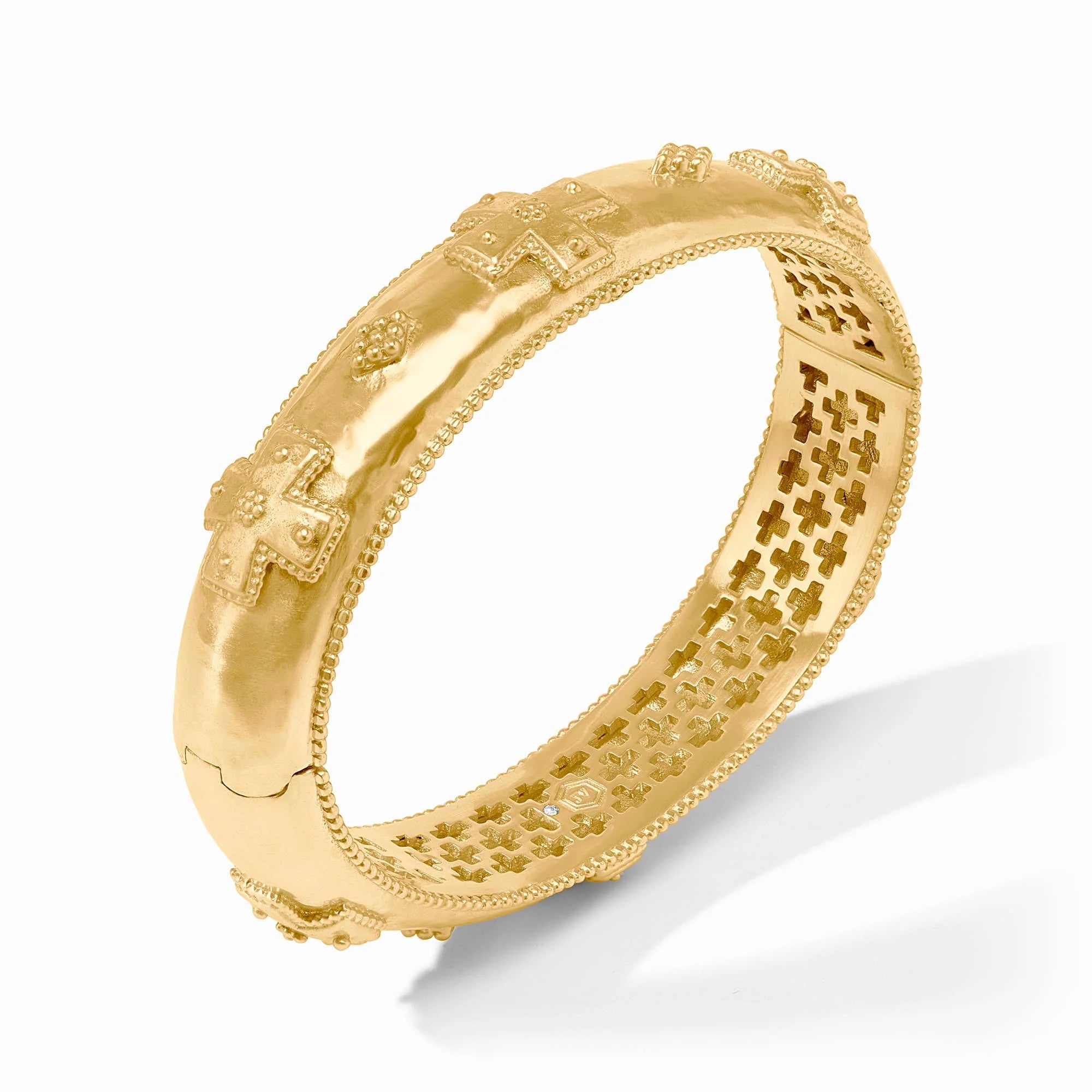 Julie Vos Canterbury Hinge Bangle 24K Gold Plate Bracelet