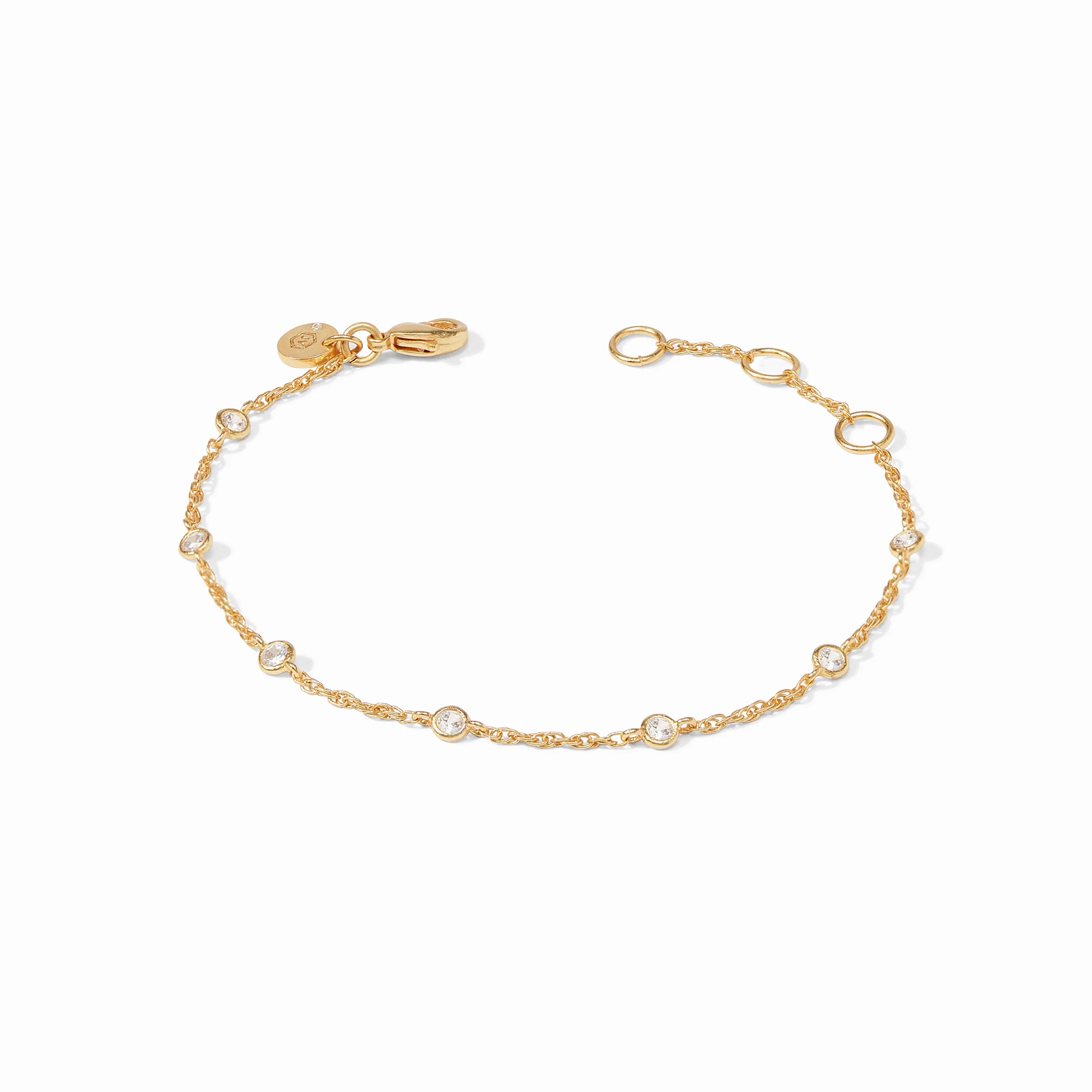 Julie Vos 24K Gold Plated Celeste Delicate Bracelet with CZ Stations
