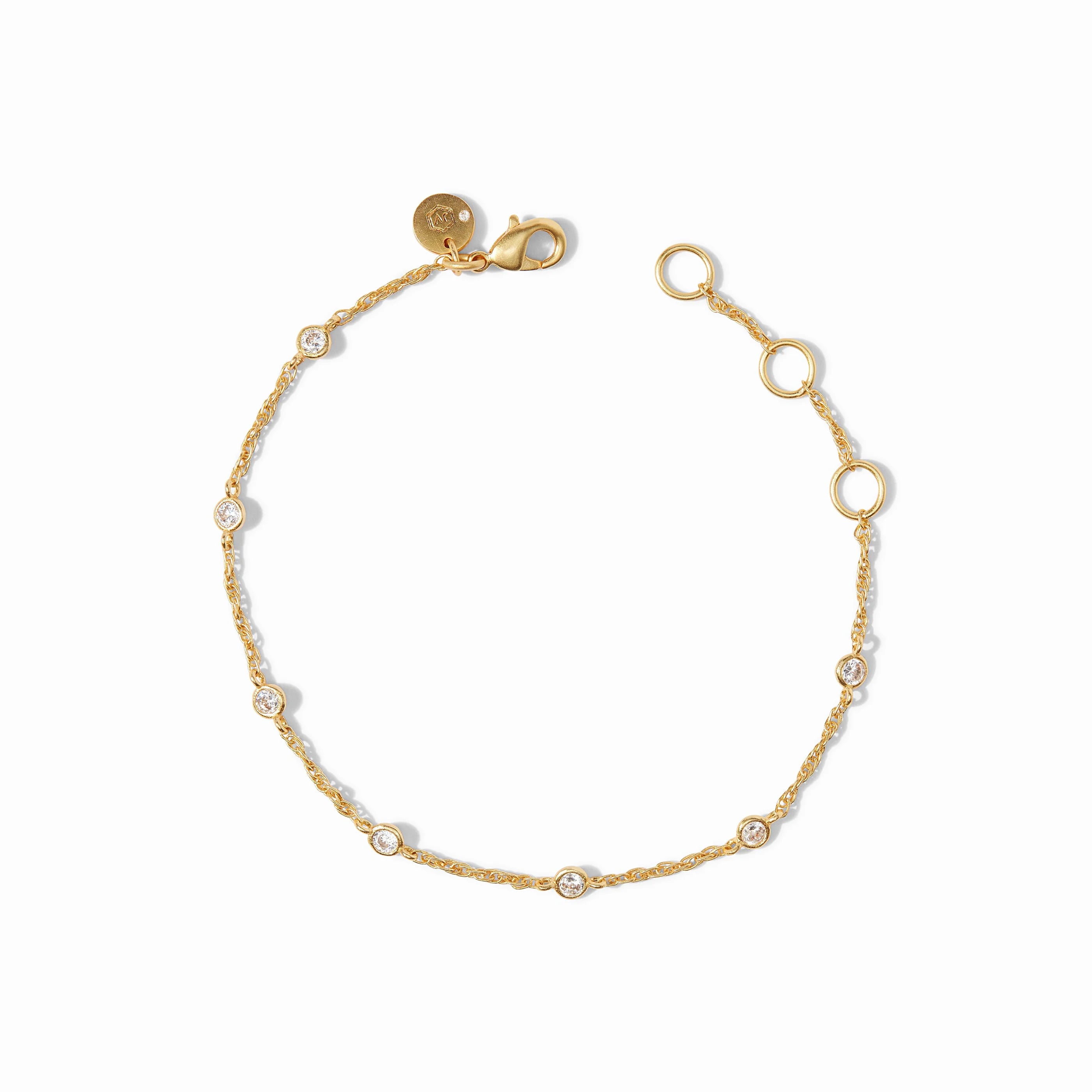 Julie Vos 24K Gold Plated Celeste Delicate Bracelet with CZ Stations
