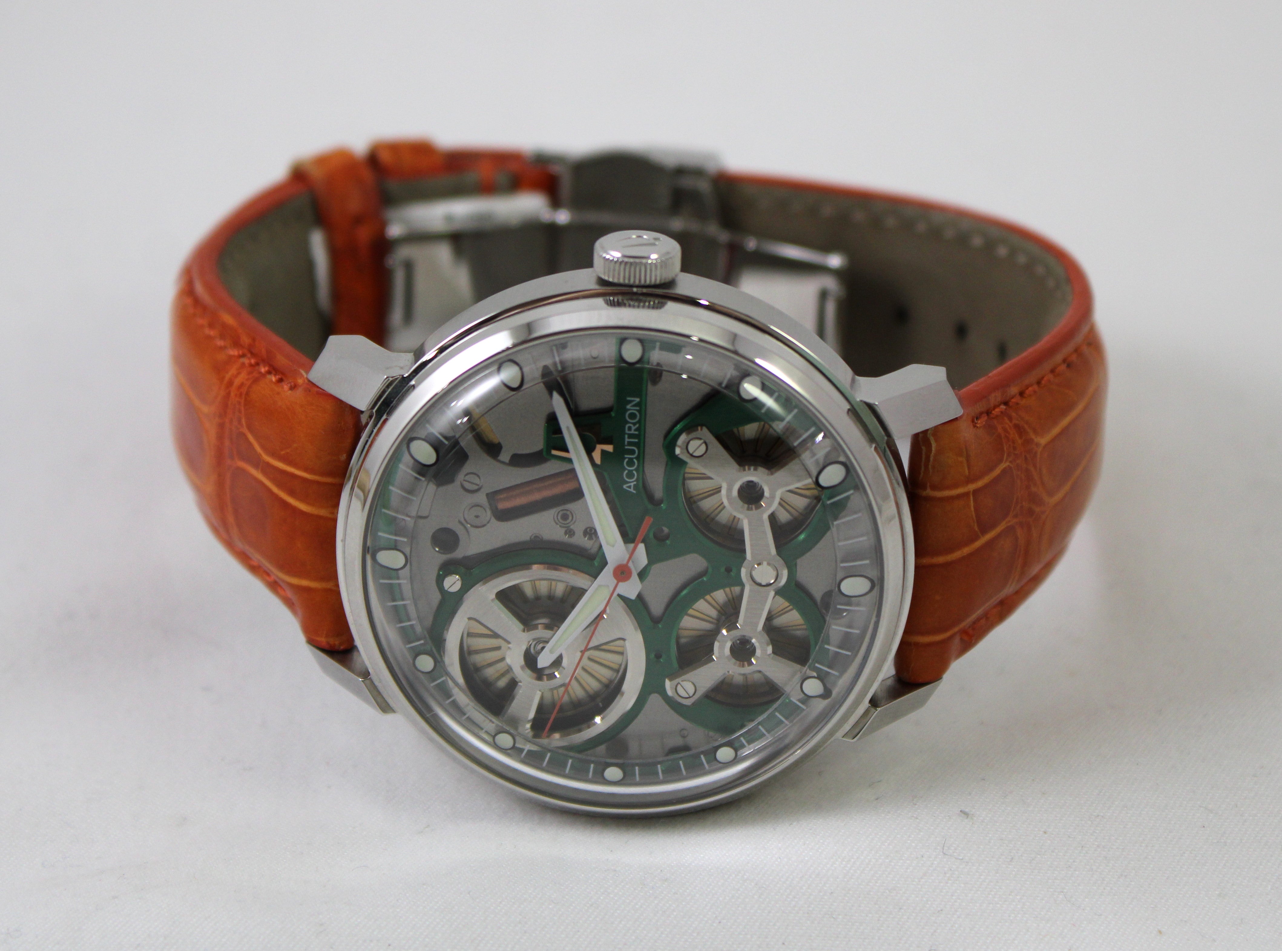 Accutron Spaceview 2020 Electrostatic Open-Work Dial Stainless Steel Watch