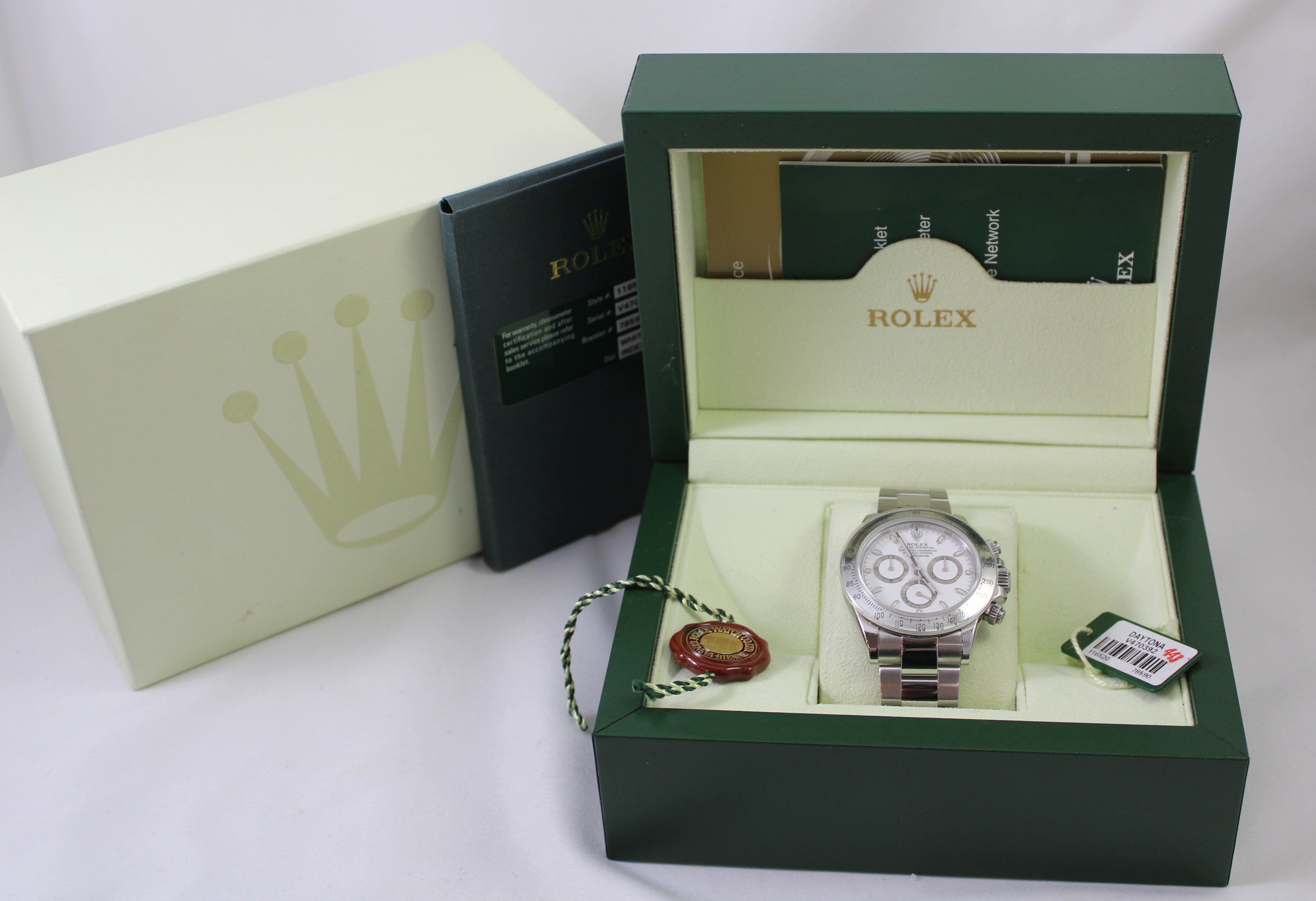 Automatic White Dial Chronograph 40mm Stainless Steel Luxury Watch with Box