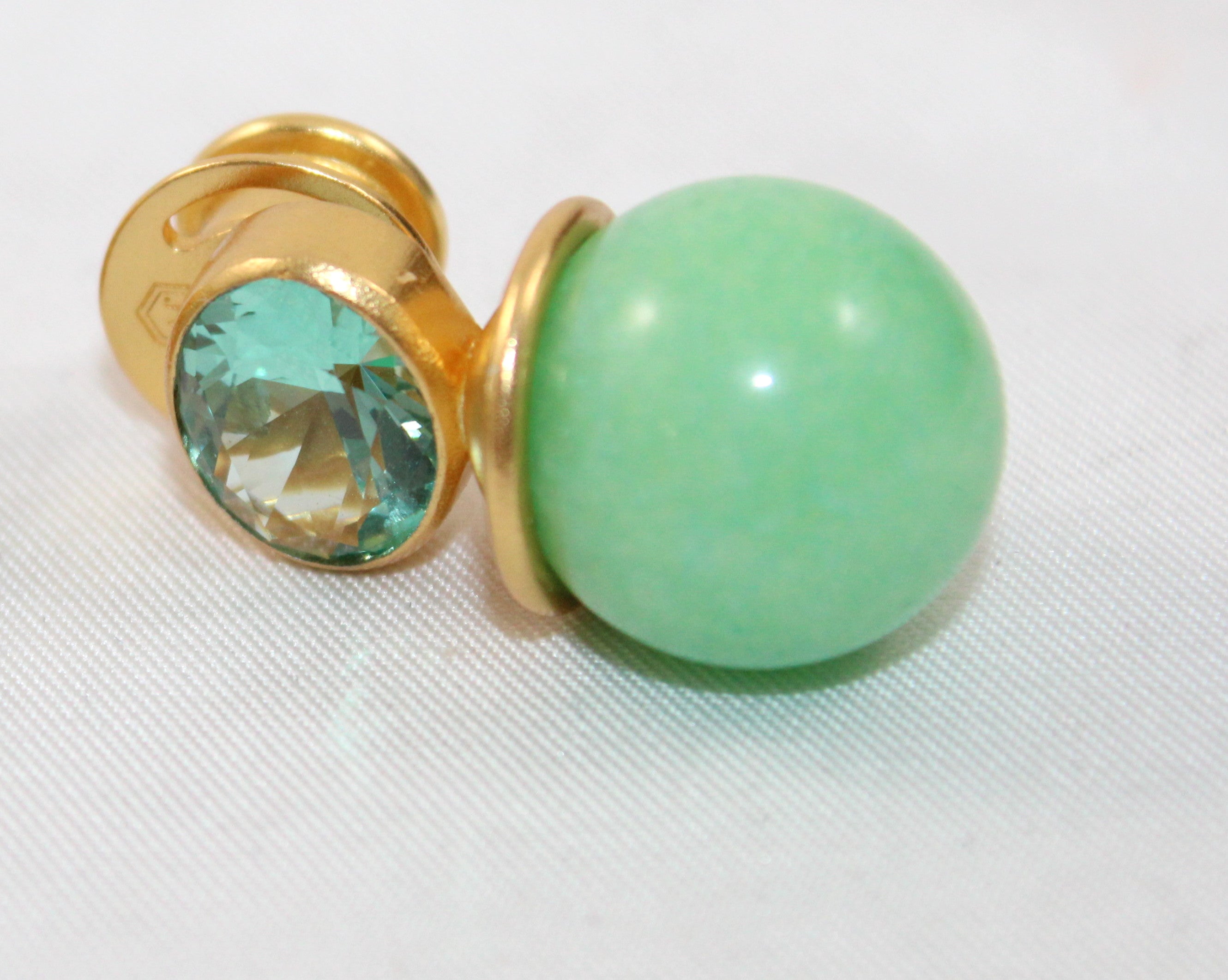 Julie Vos 24K Gold Plated Portofino Jade Imported Glass Drop Earrings