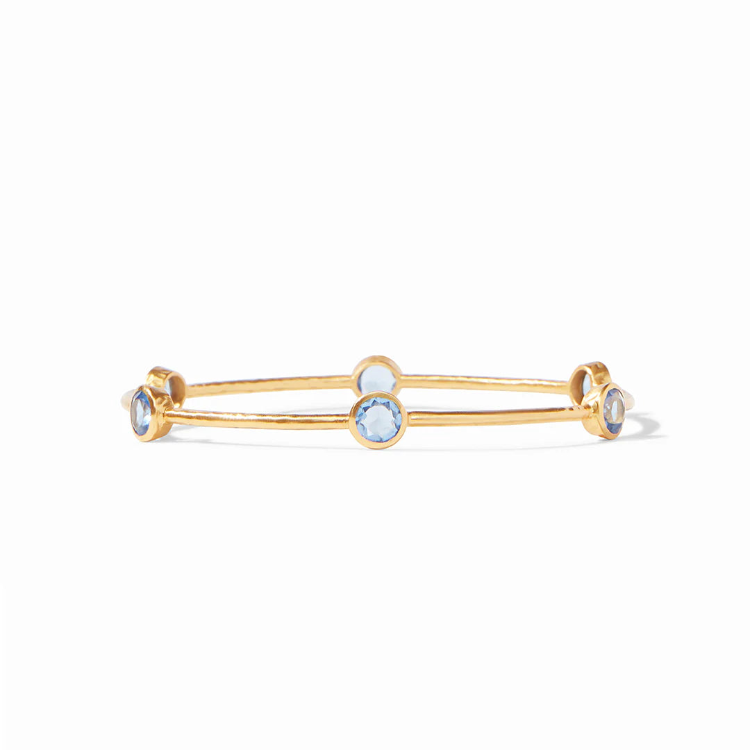 Julie Vos Milano Bangle Bracelet with Chalcedony Blue Stations