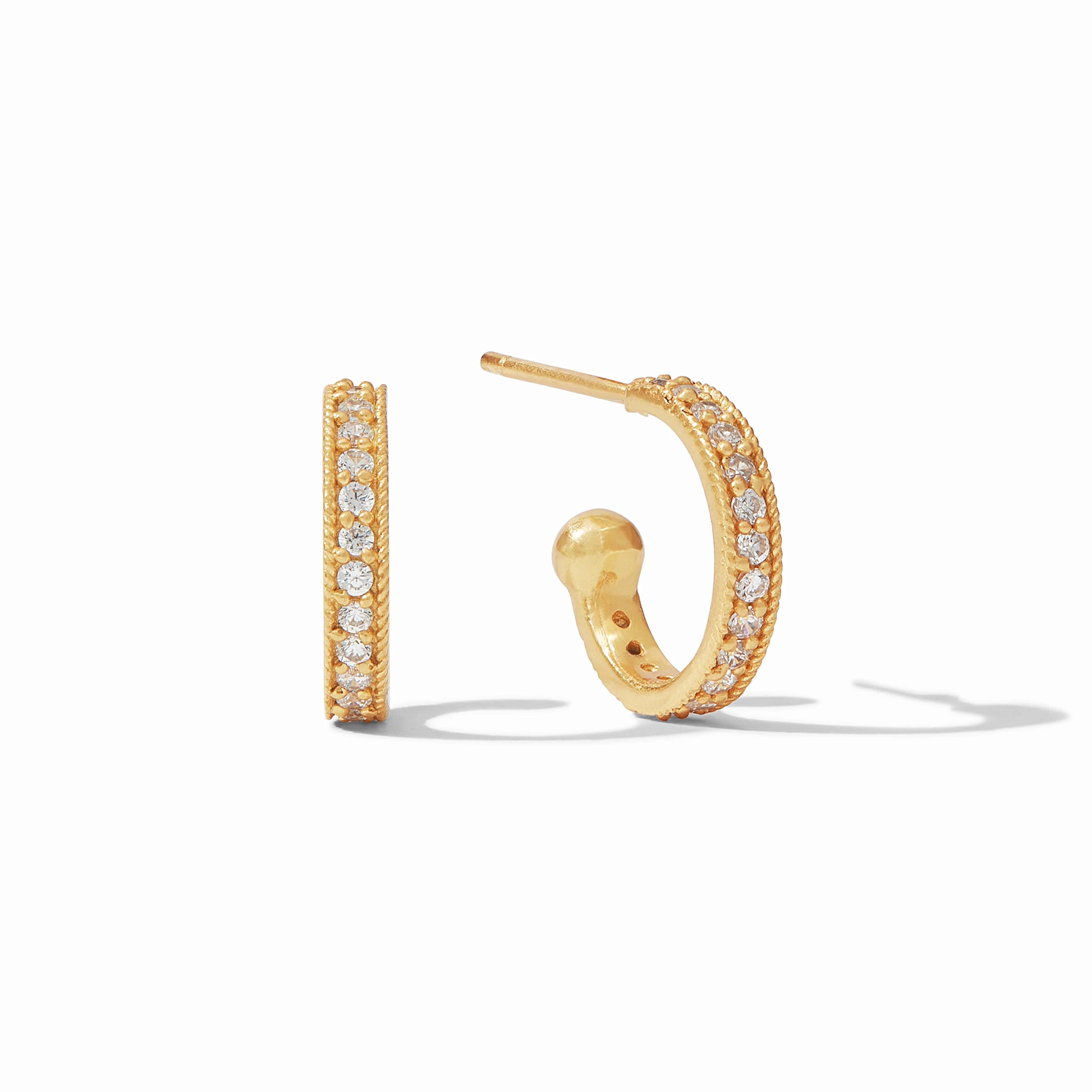 Julie Vos Odette Statement Hoop and Charm CZ Dangle Earrings