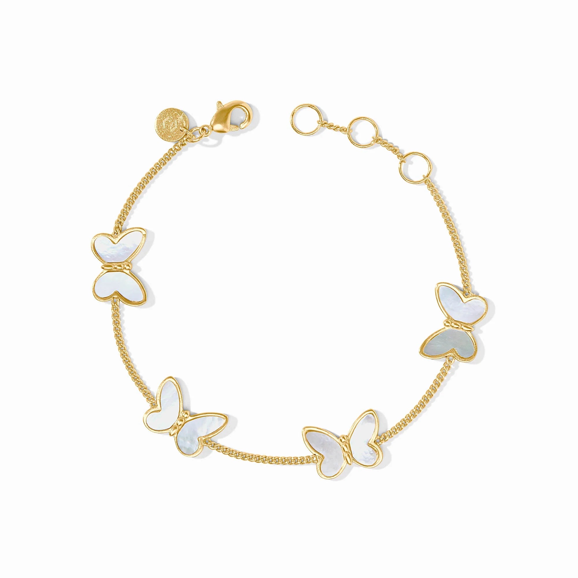 Julie Vos Papillon Delicate 24K Gold Plate with Mother of Pearl Butterfly Bracelet