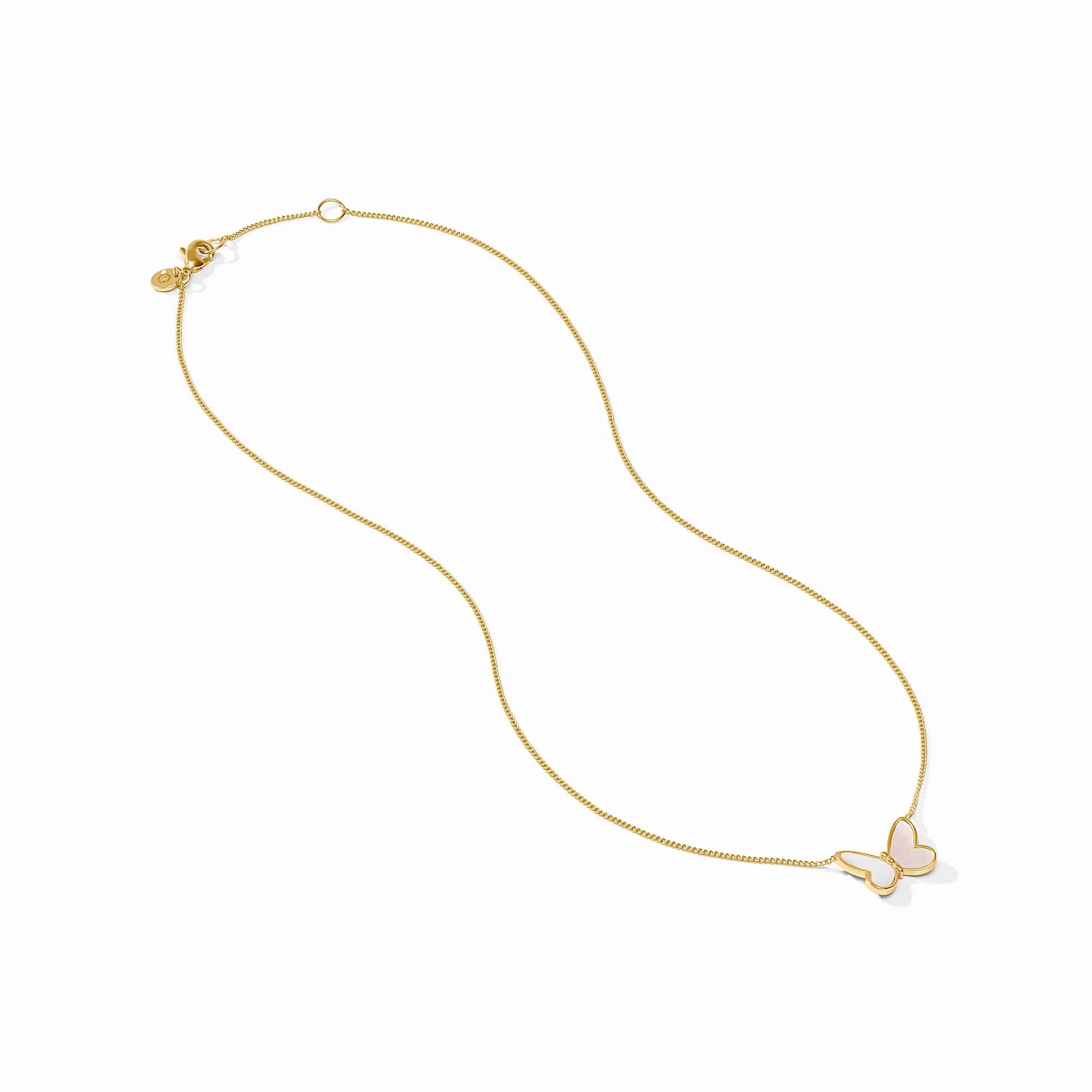 Julie Vos Papillon Delicate 24K Gold Plate Necklace with Mother Of Pearl