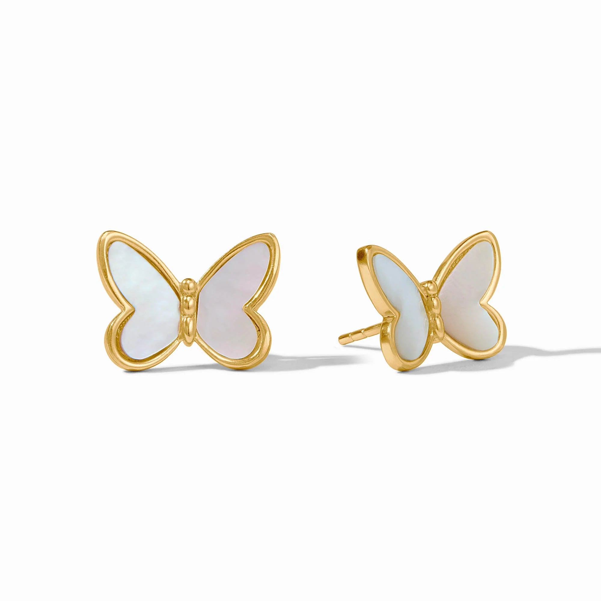 Julie Vos 24K Gold Plated Papillon Mother of Pearl Stud Earrings