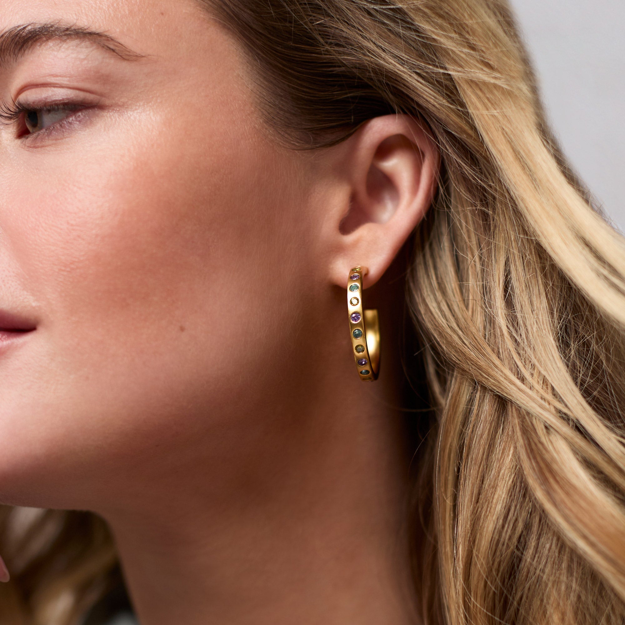 Julie Vos Pink Dawn Rainbow Hoops, Medium