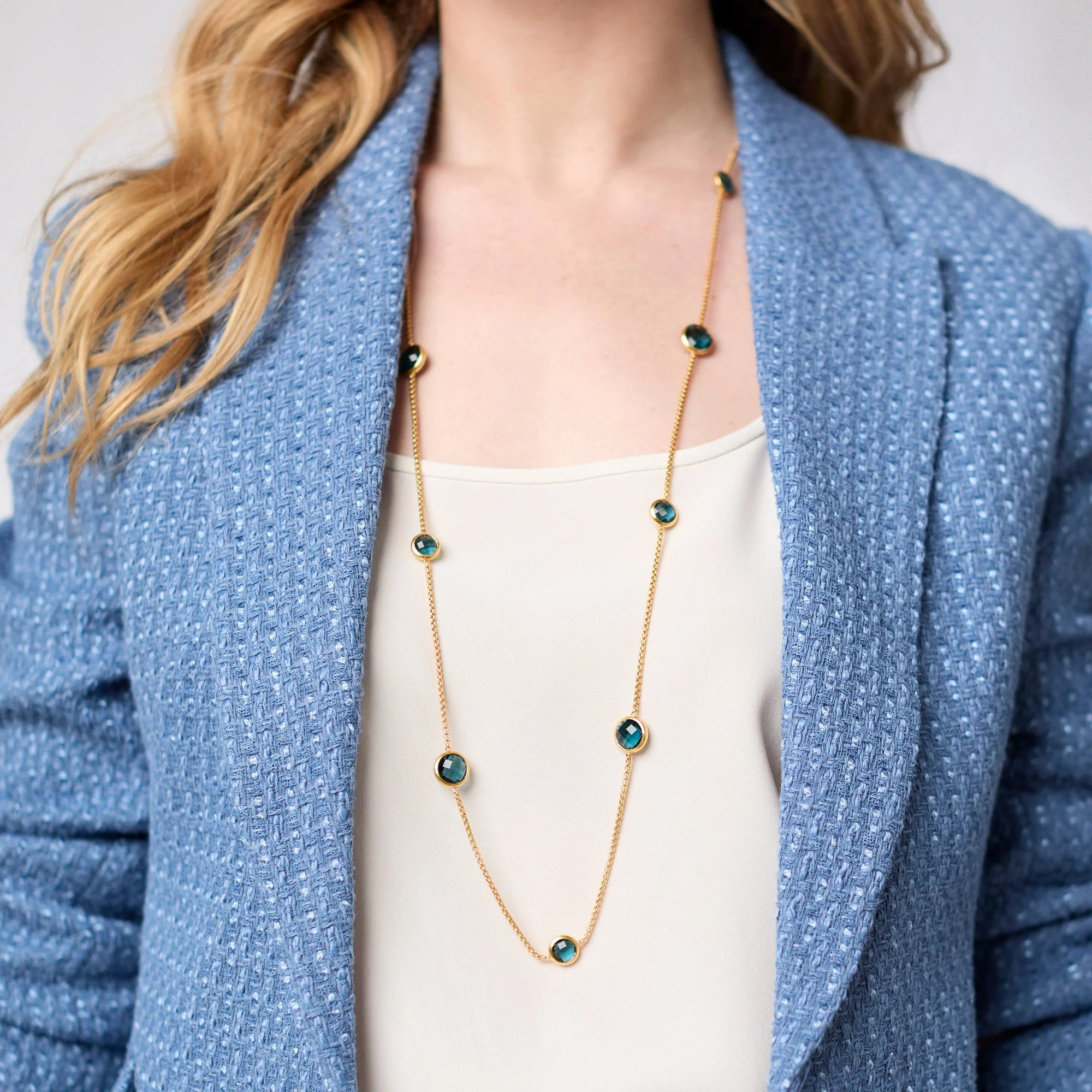 Julie Vos Rainbow Station Montana Blue Necklace