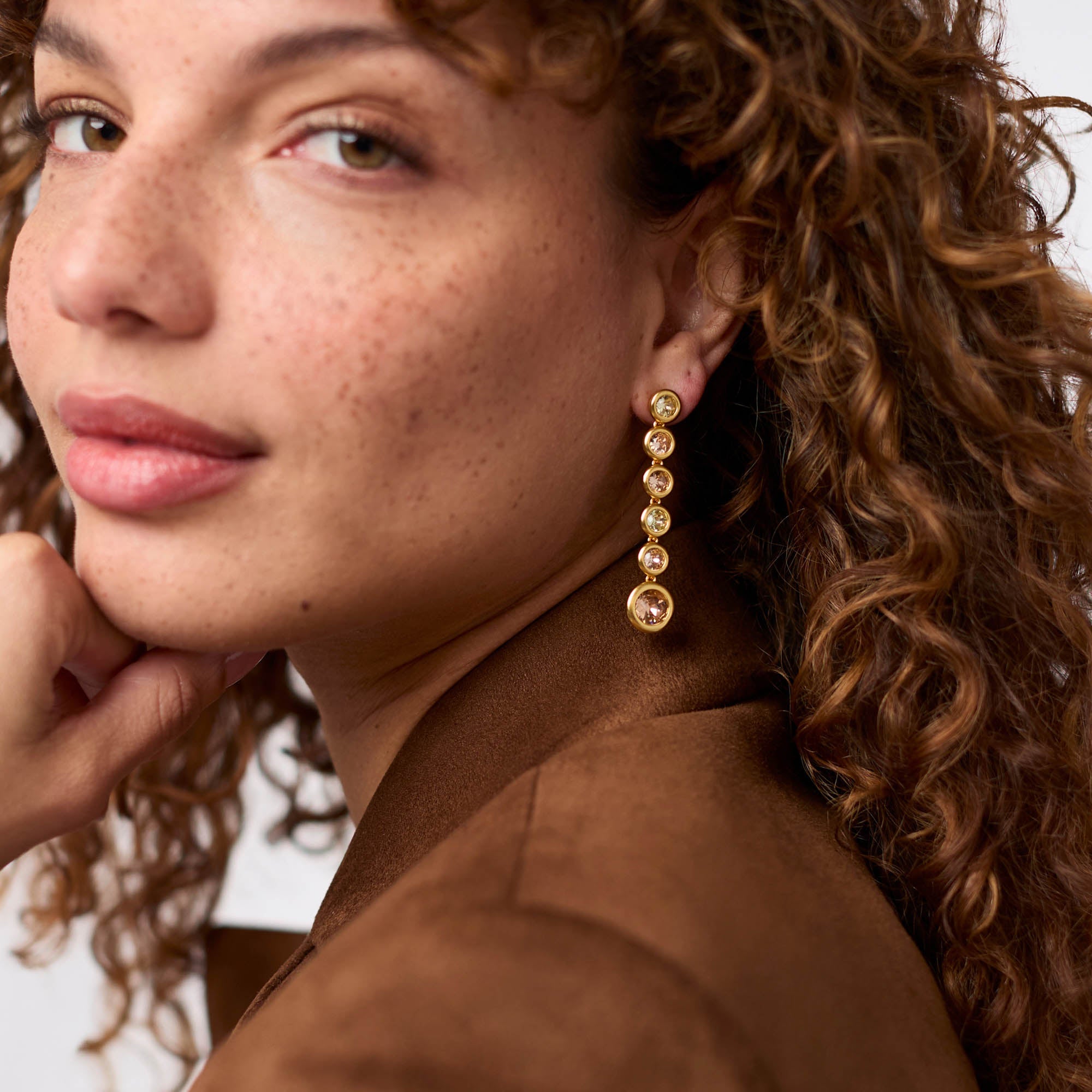 Julie Vos Rainbow Tier Pink Dawn Dangle Earrings