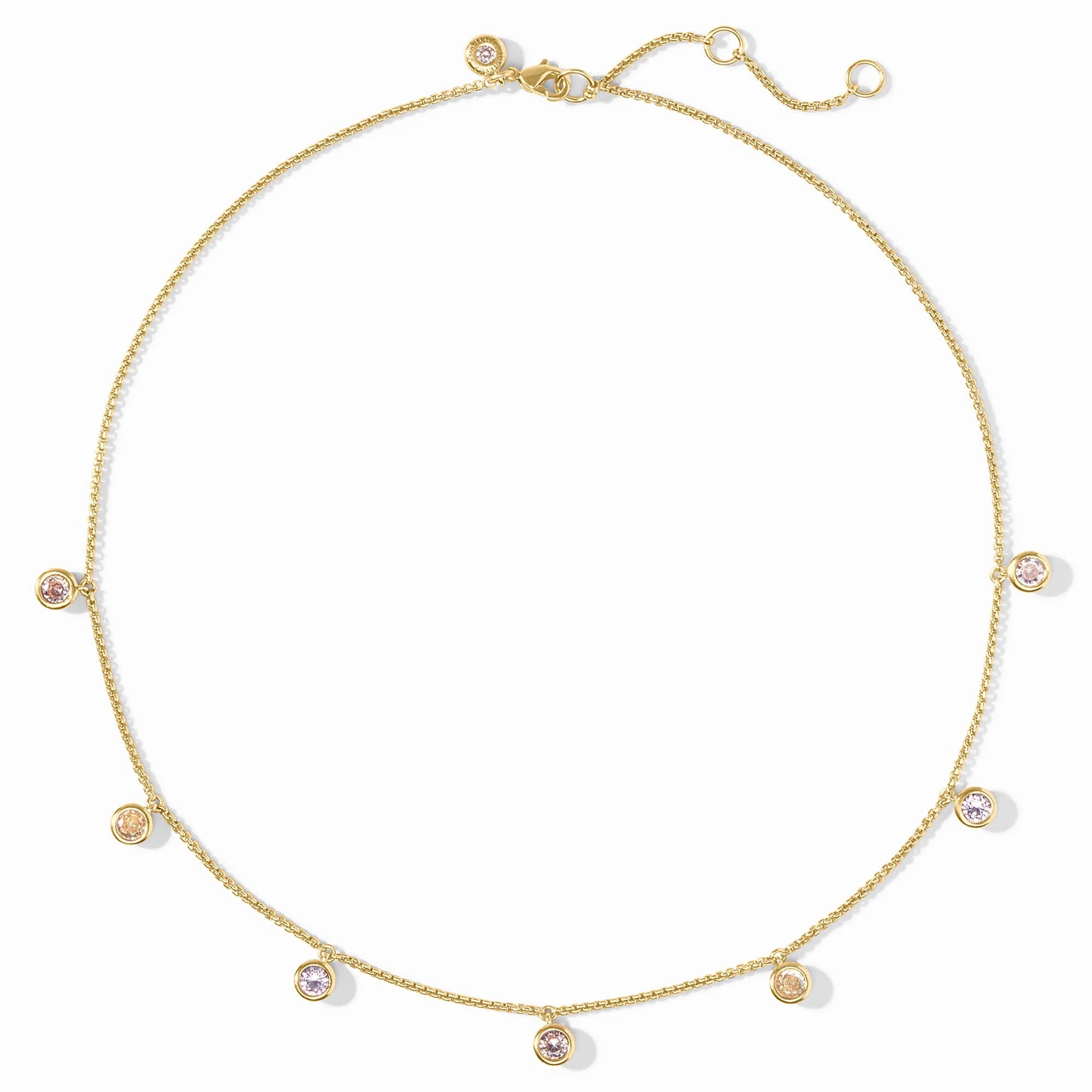 Julie Vos Rainbow Delicate Champagne Radiance Charm Necklace