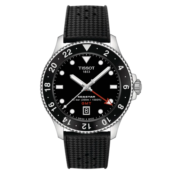 Tissot Seastar 1000 Quartz GMT Black Dial 40mm Stainless Watch T120.852.17.051.00