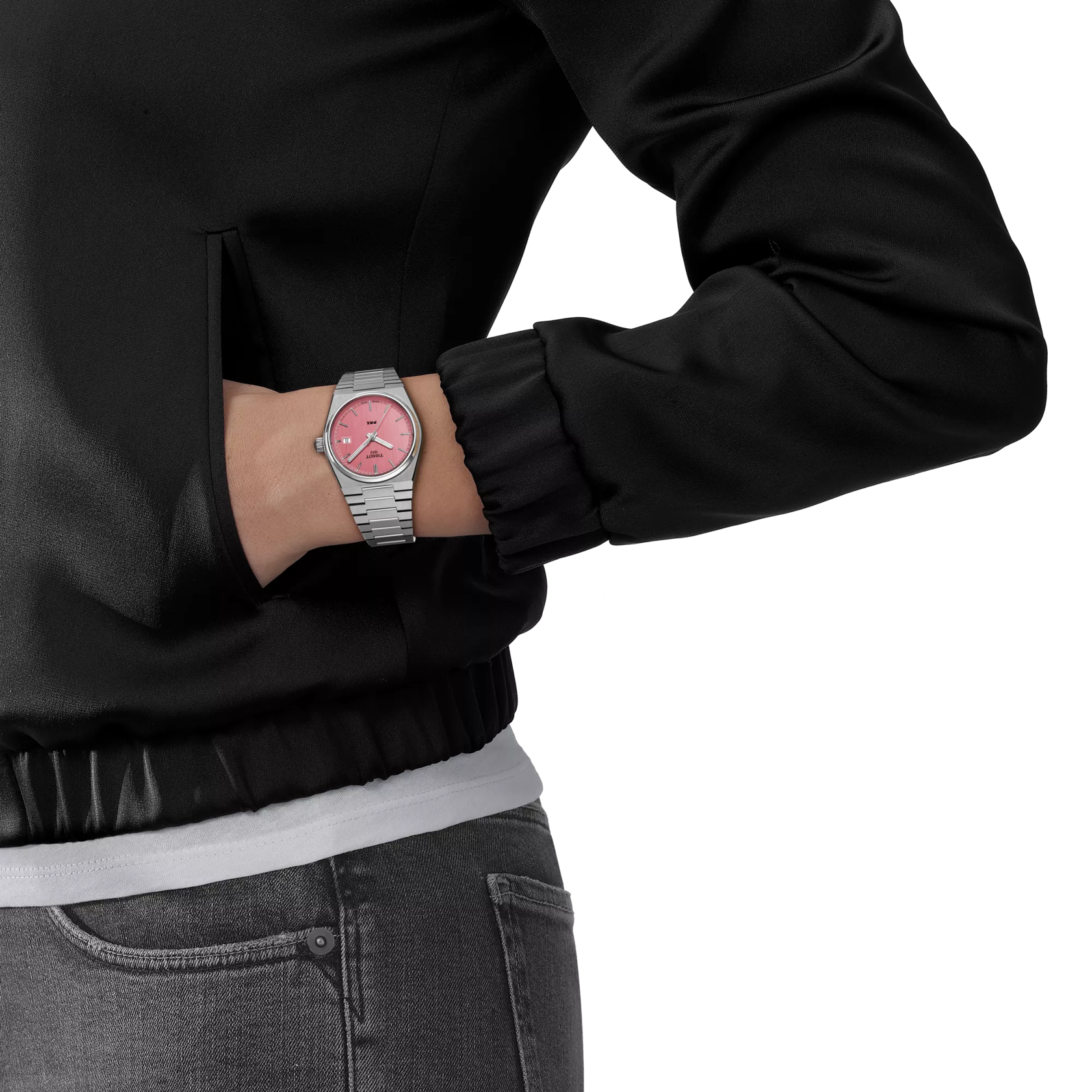 Tissot PRX Ladies 35mm Pink Dial Quartz Stainless Watch w/Box T137.210.11.331.00