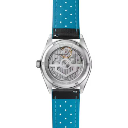 TAG Heuer Carrera Automatic 41mm Steel WDA2110 Watch with Black and Blue Leather Strap