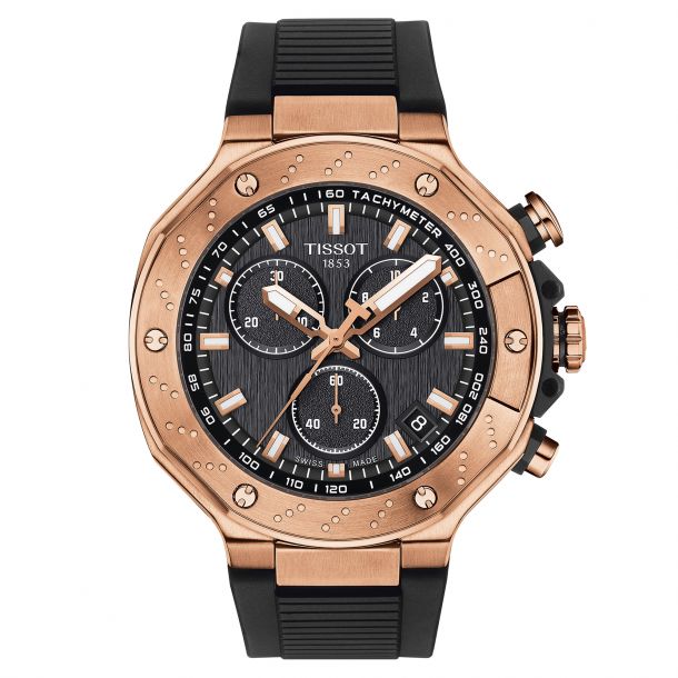 Tissot T-Race Chronograph Quartz Stainless and Rose Gold PVD Watch T141.417.37.051.00
