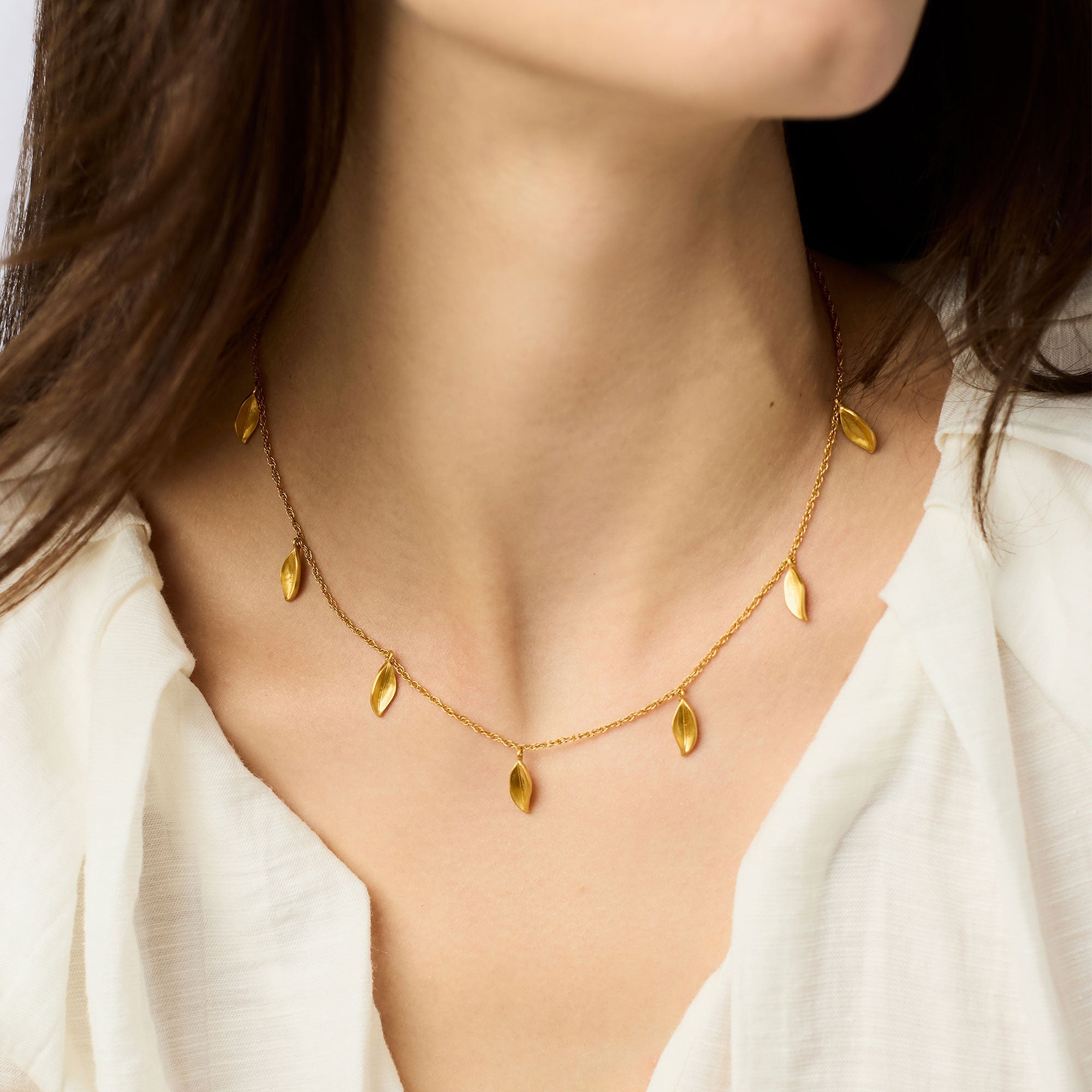 Julie Vos Willow Delicate Charm 24K Gold Plate Necklace